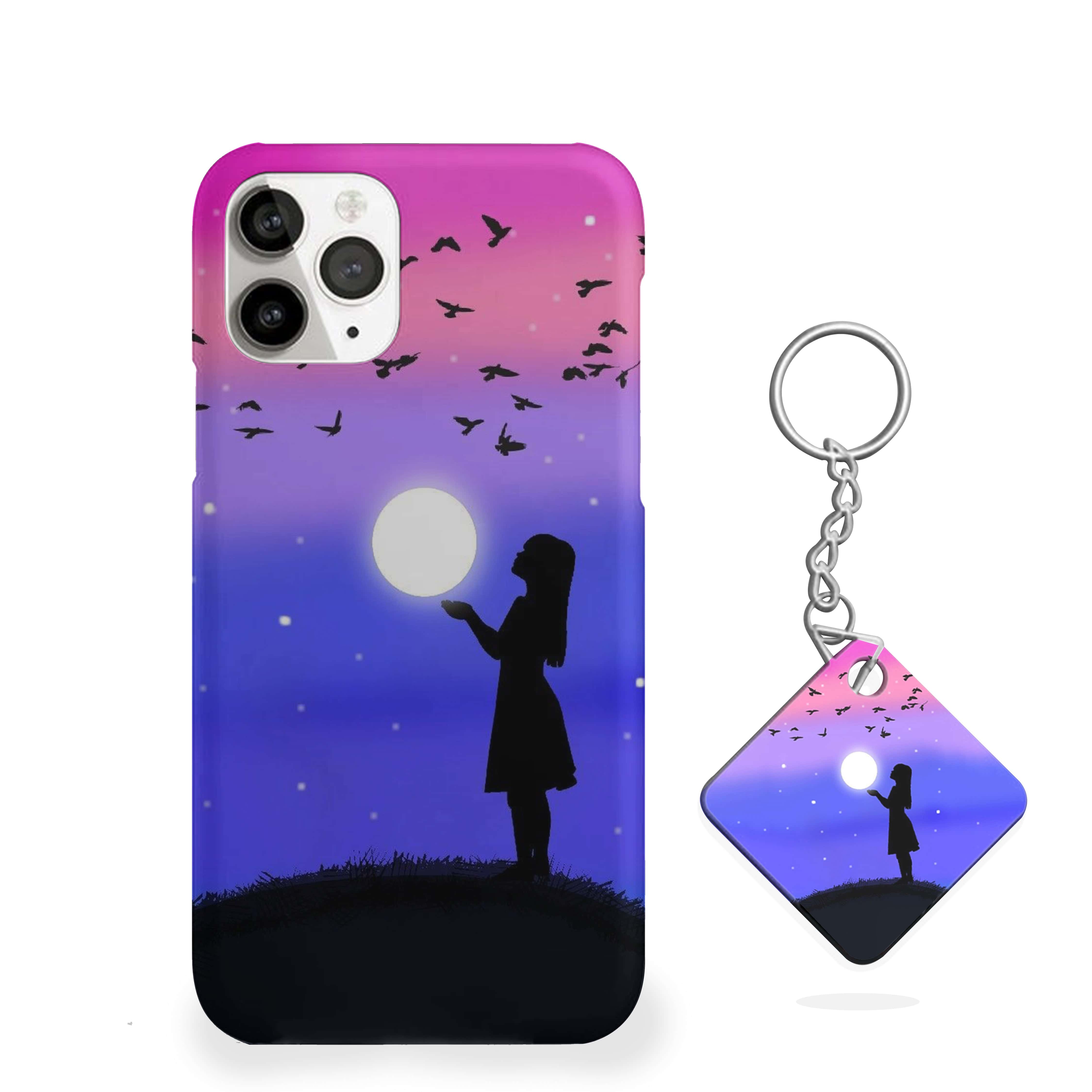 Girl holding the moon Phone Cover