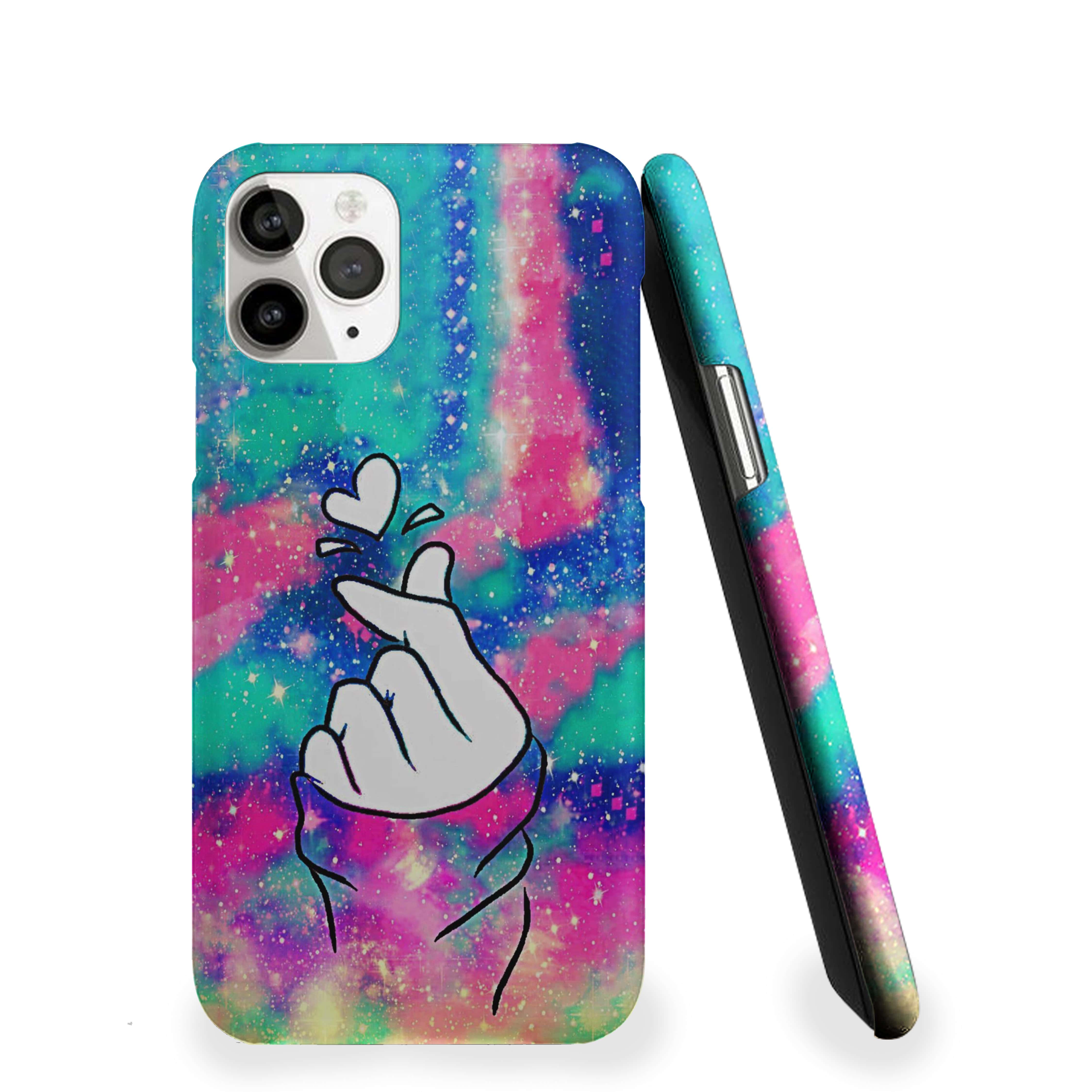 Girl picking Heart Phone Cover