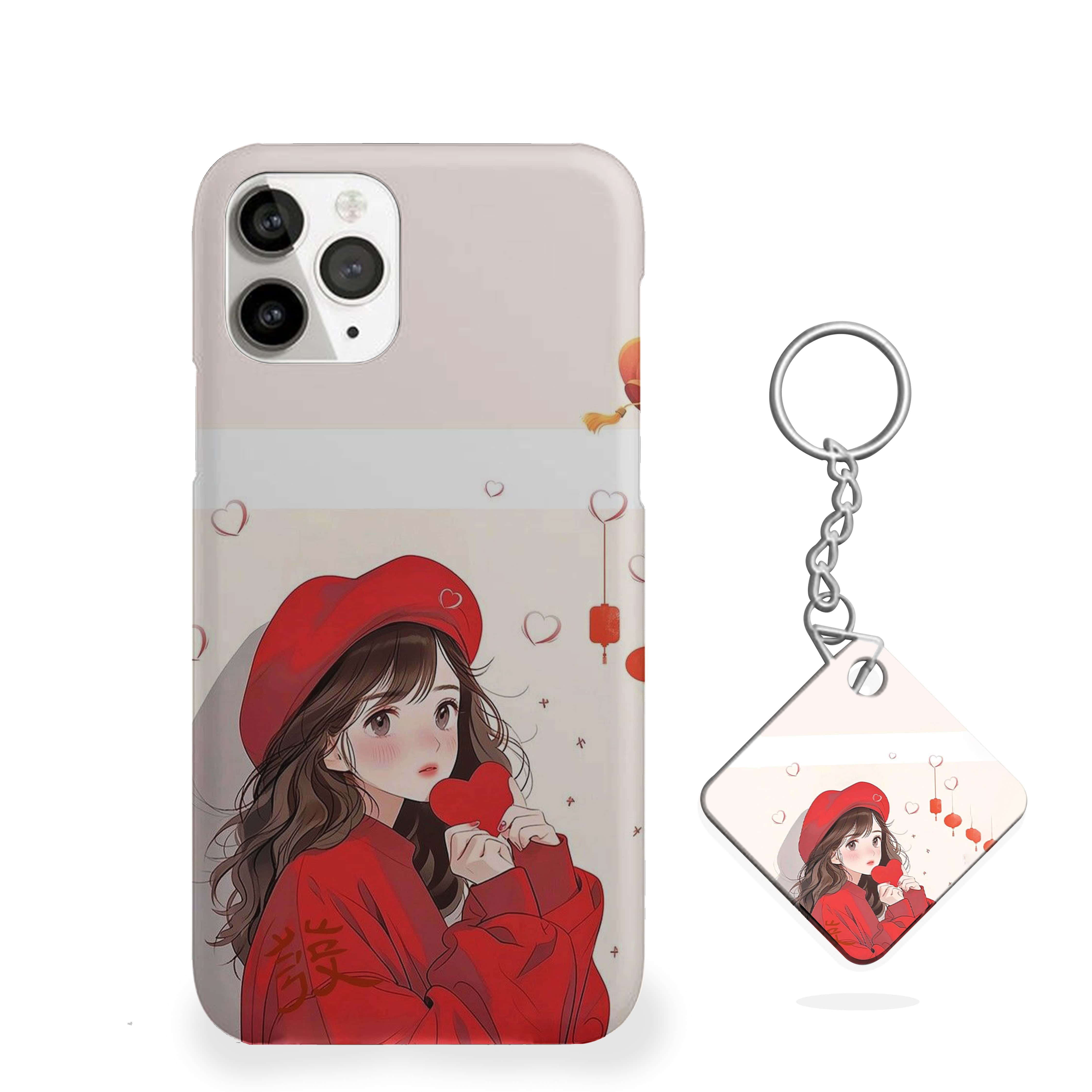 Girl With Red Heart Phone Cover