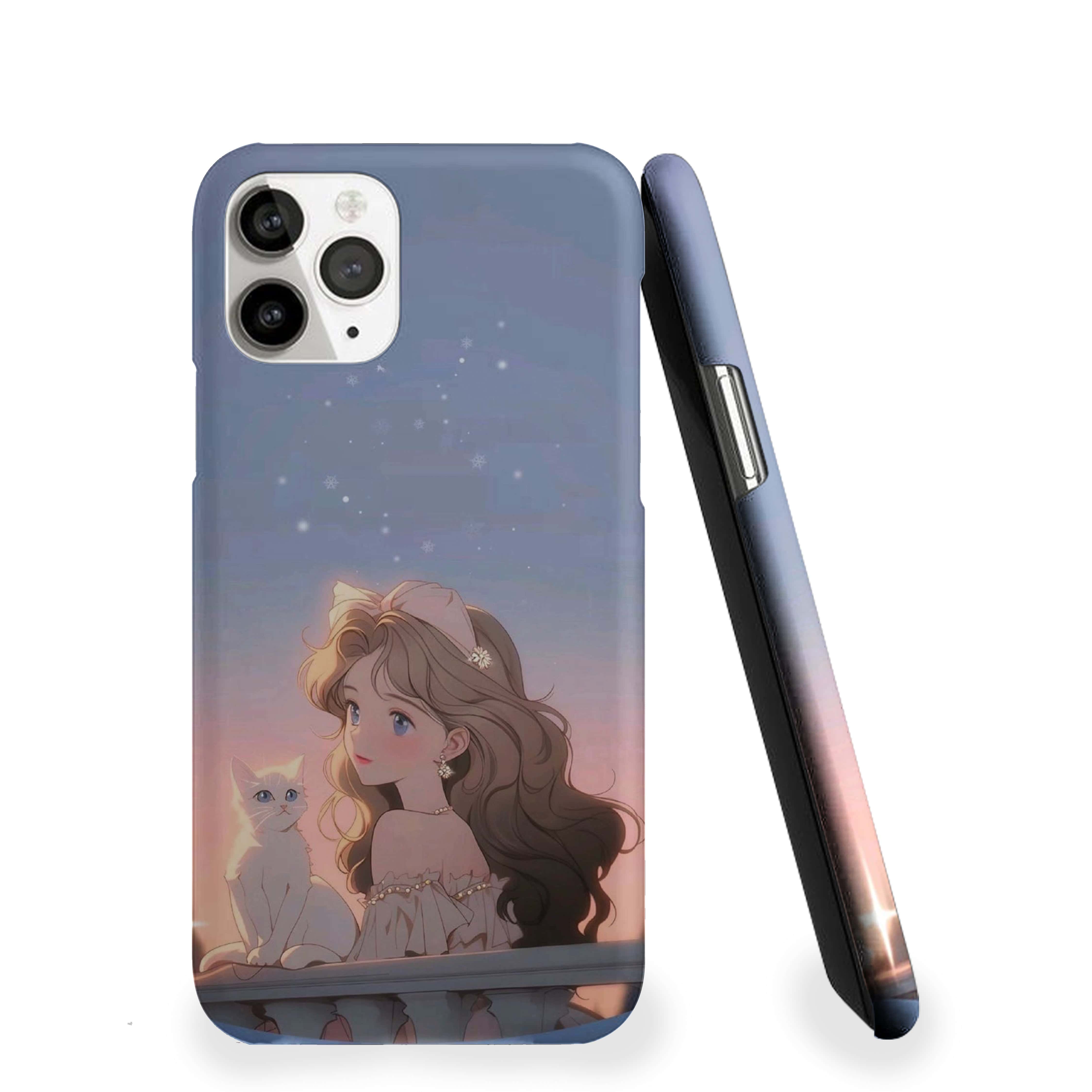 Girl With A Cat Phone Cover