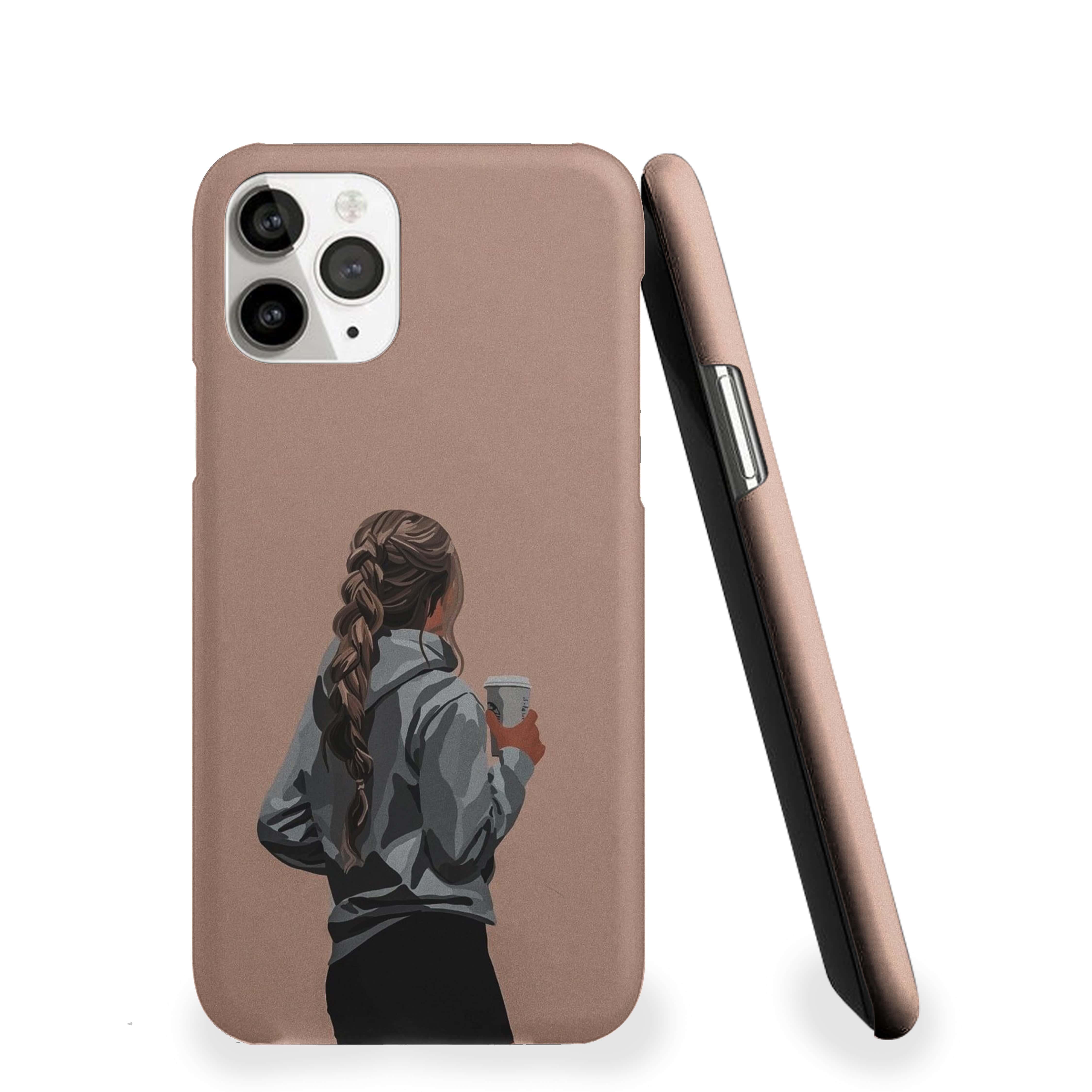 Girl Holds coffee cup Phone Cover