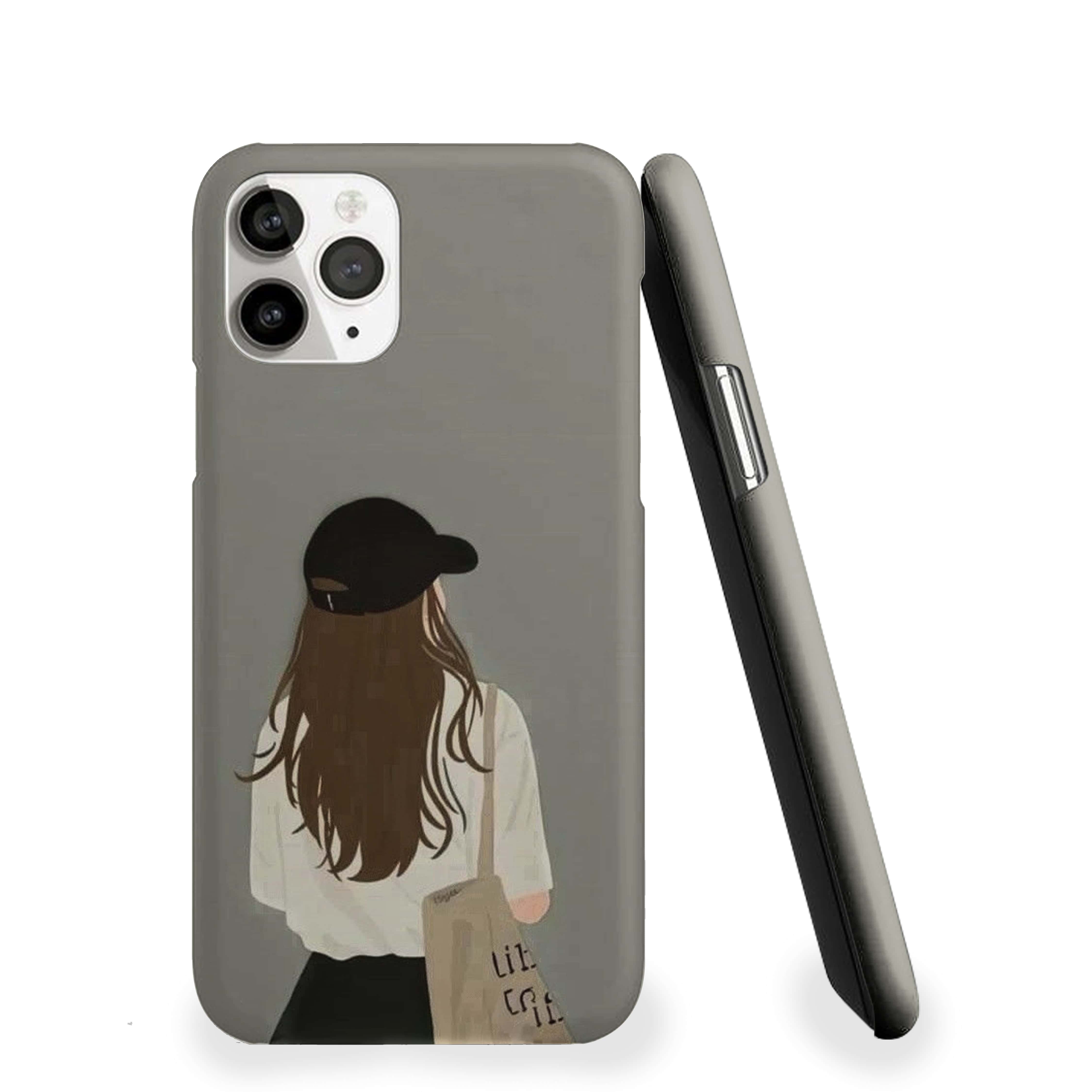 Girl In Black Cap Phone Cover
