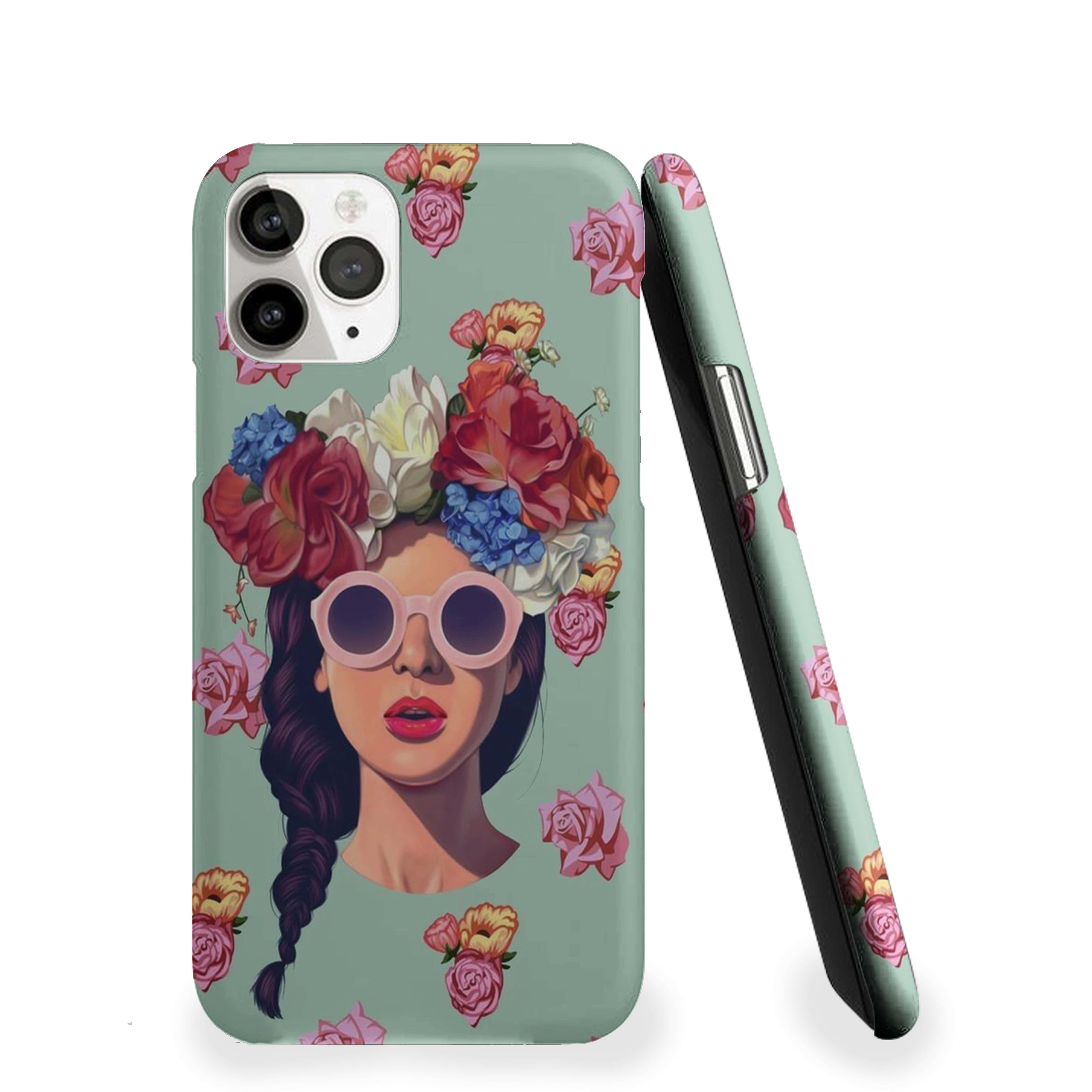 Modern Girl in Floweral Hair Style Phone Cover