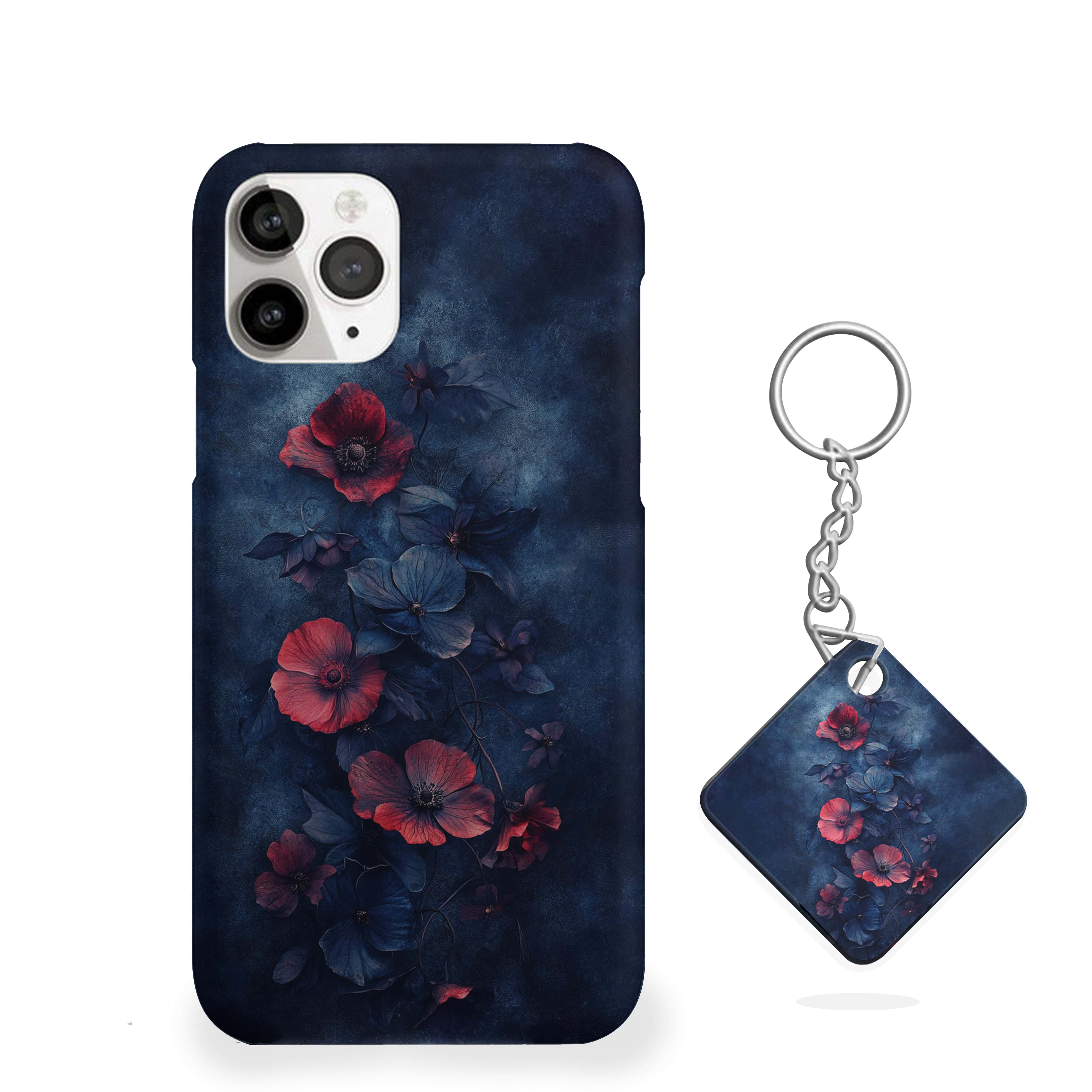 Red and deep blue flowers Girls Phone Cover