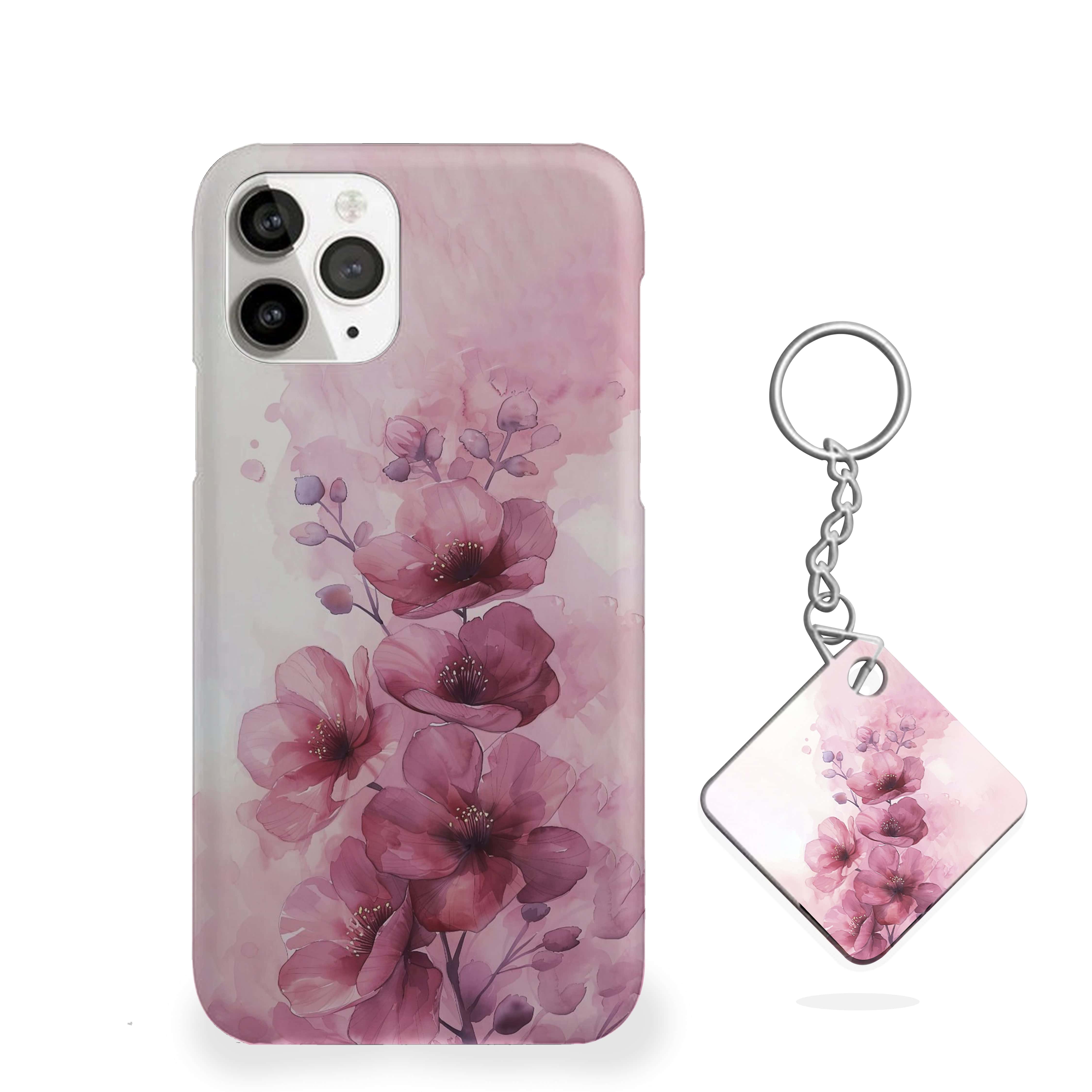 Pink Flowers With White Pink Background Girls Phone Cover