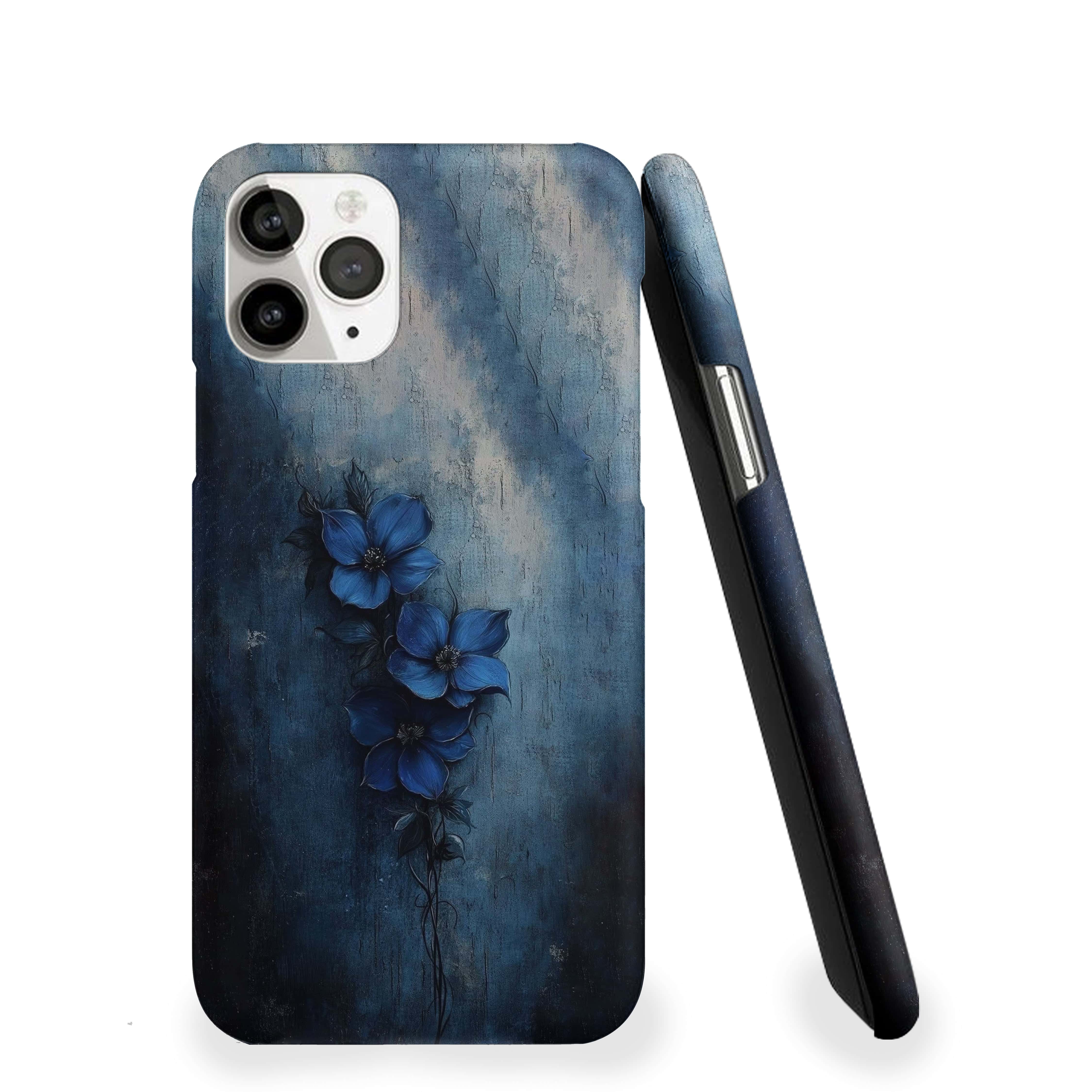 Deep Blue Flowers Girls Phone Cover