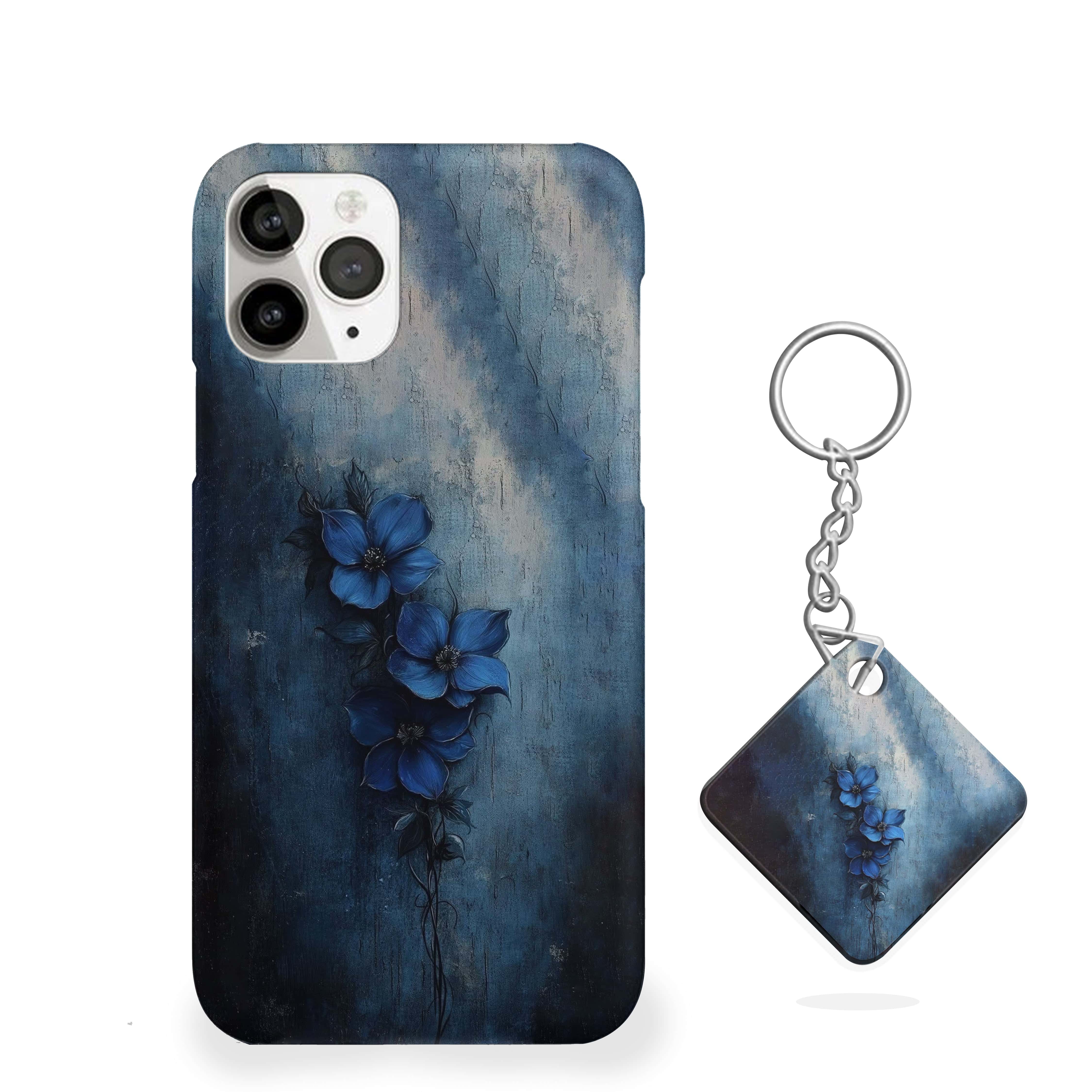 Deep Blue Flowers Girls Phone Cover
