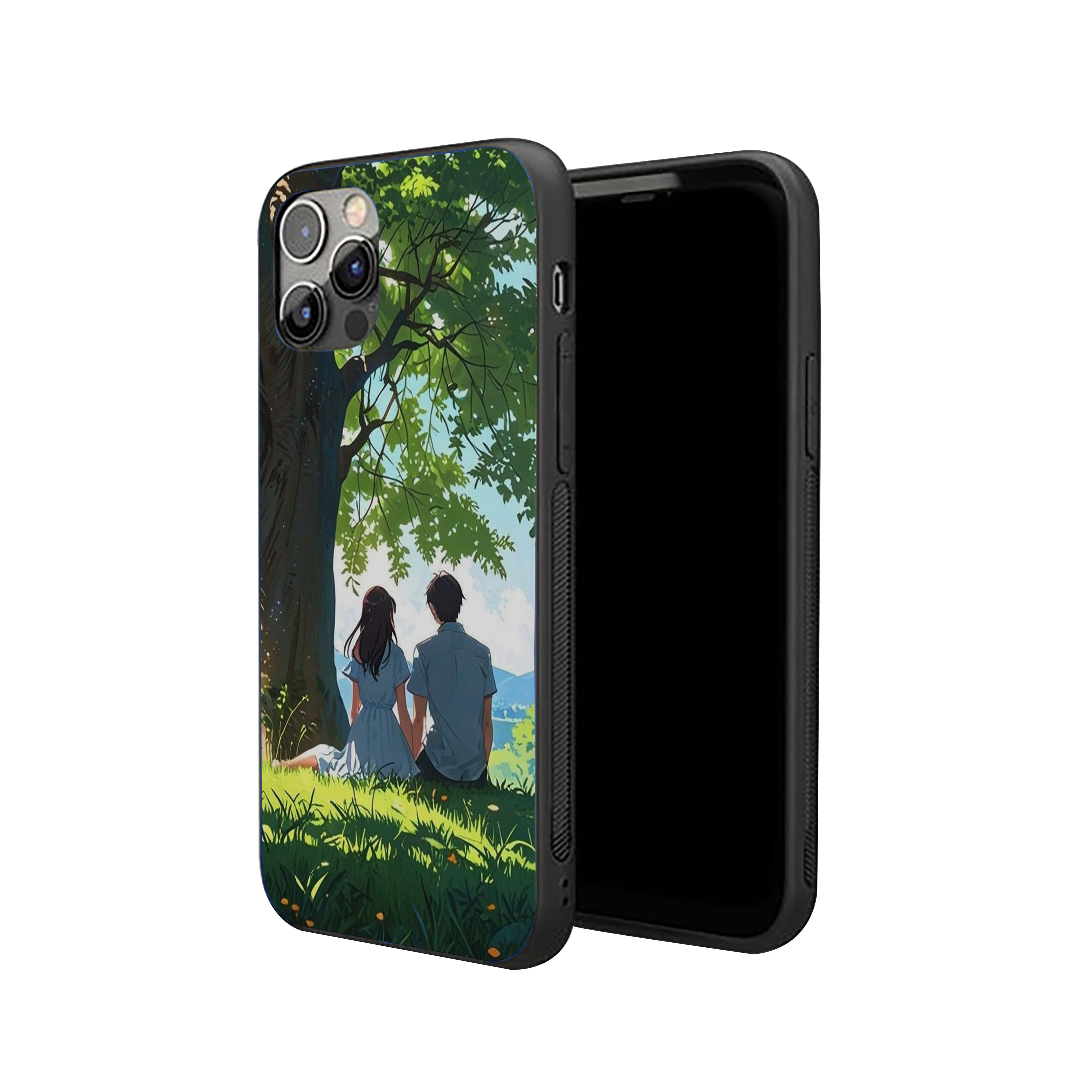 Couples At Tree Shadow Girls Silicone Armored Phone Case