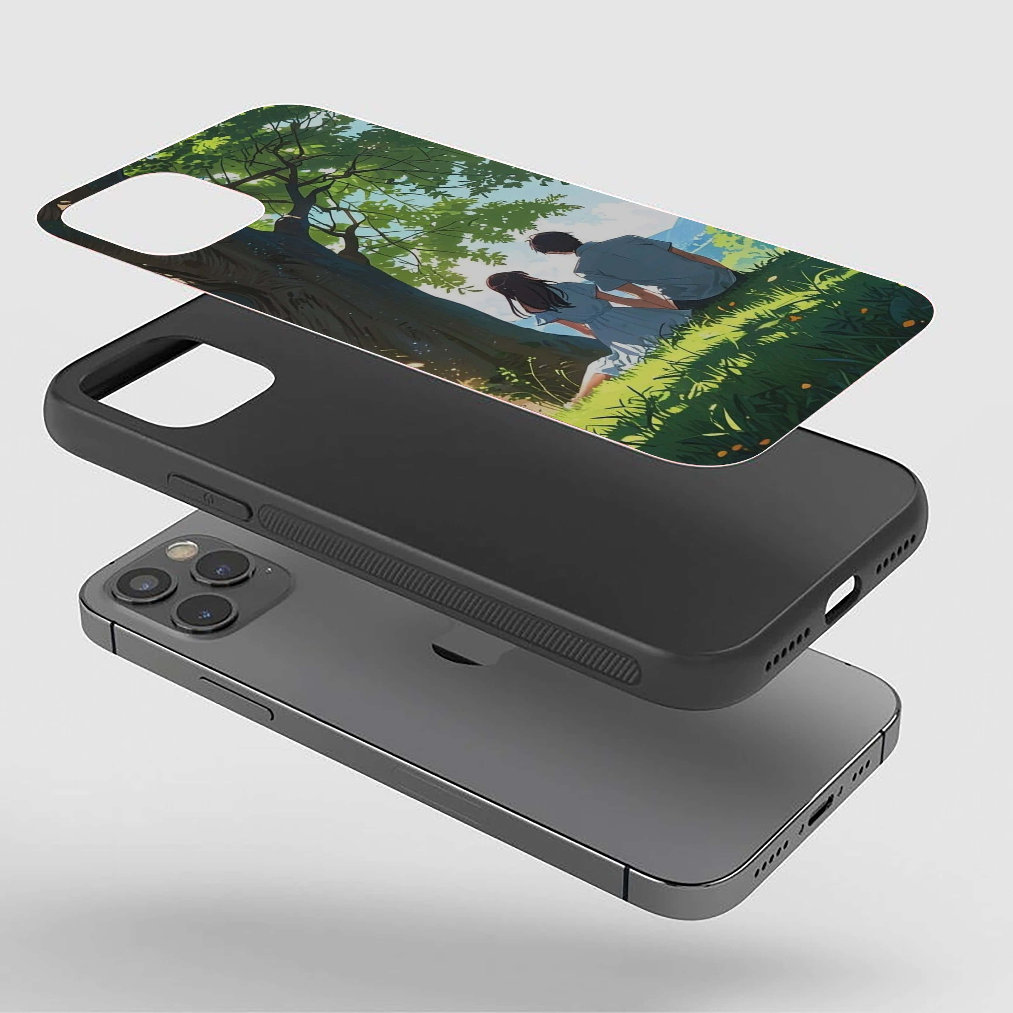 Couples At Tree Shadow Girls Silicone Armored Phone Case