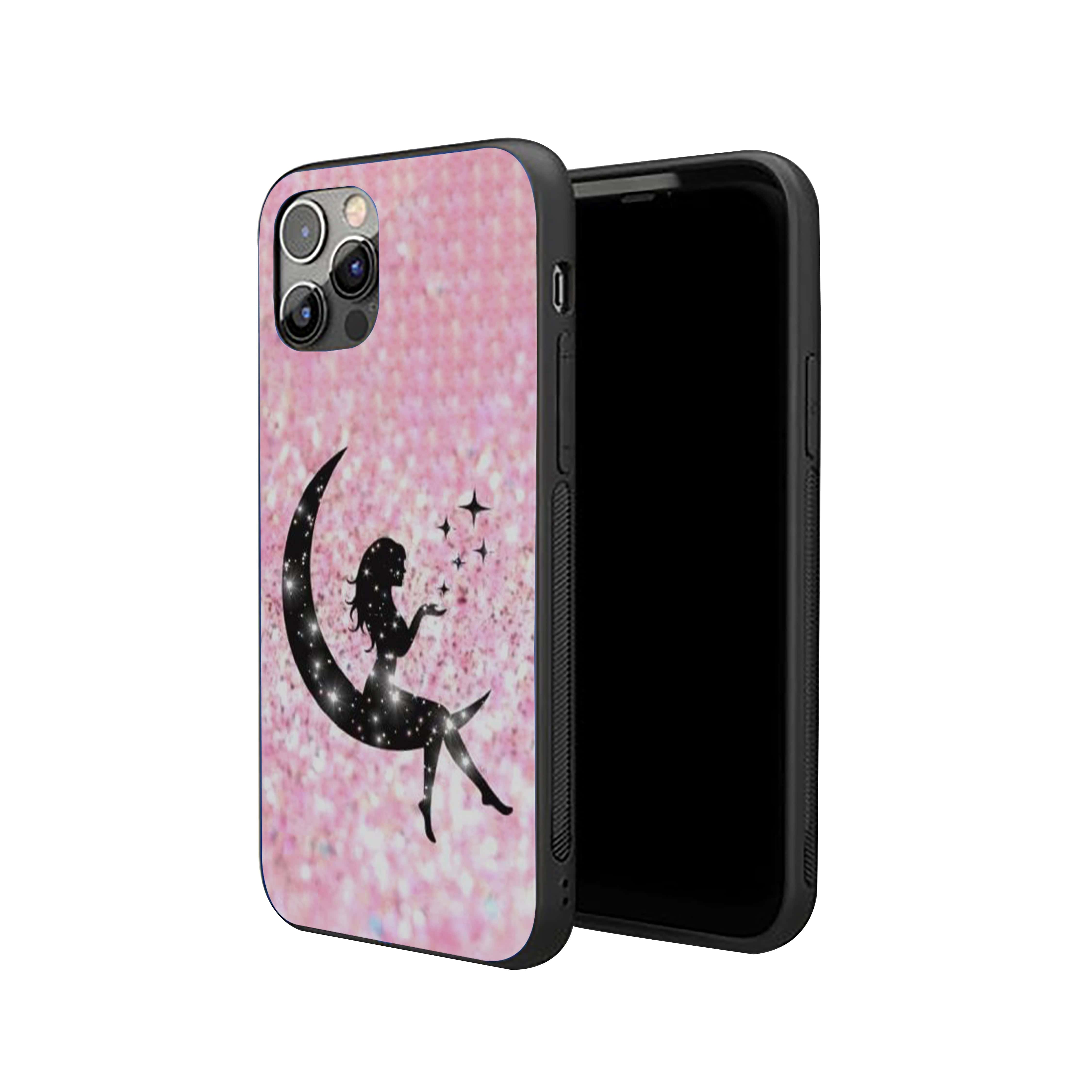 Girl At The Moon Girl Silicone Armored Phone Case