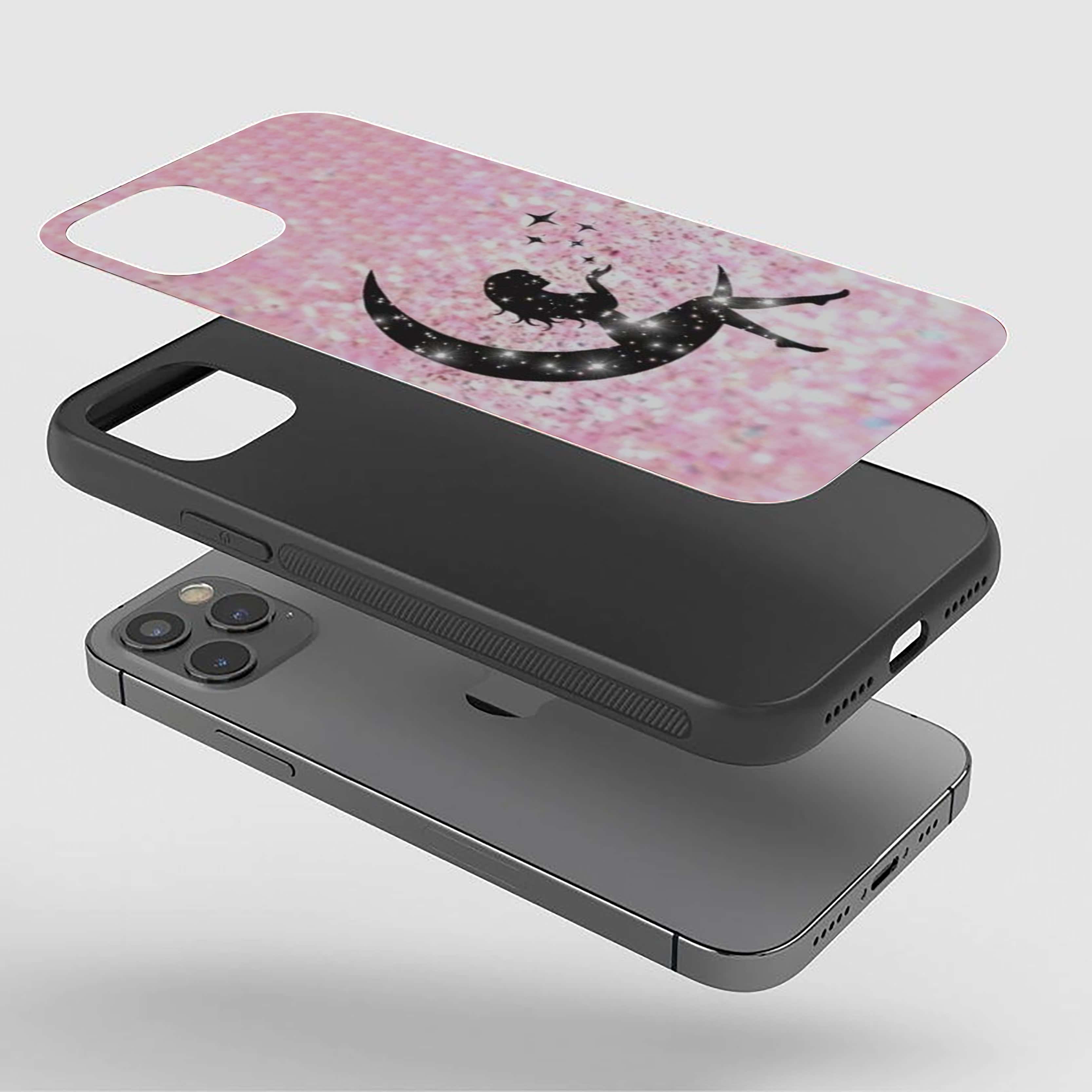 Girl At The Moon Girl Silicone Armored Phone Case