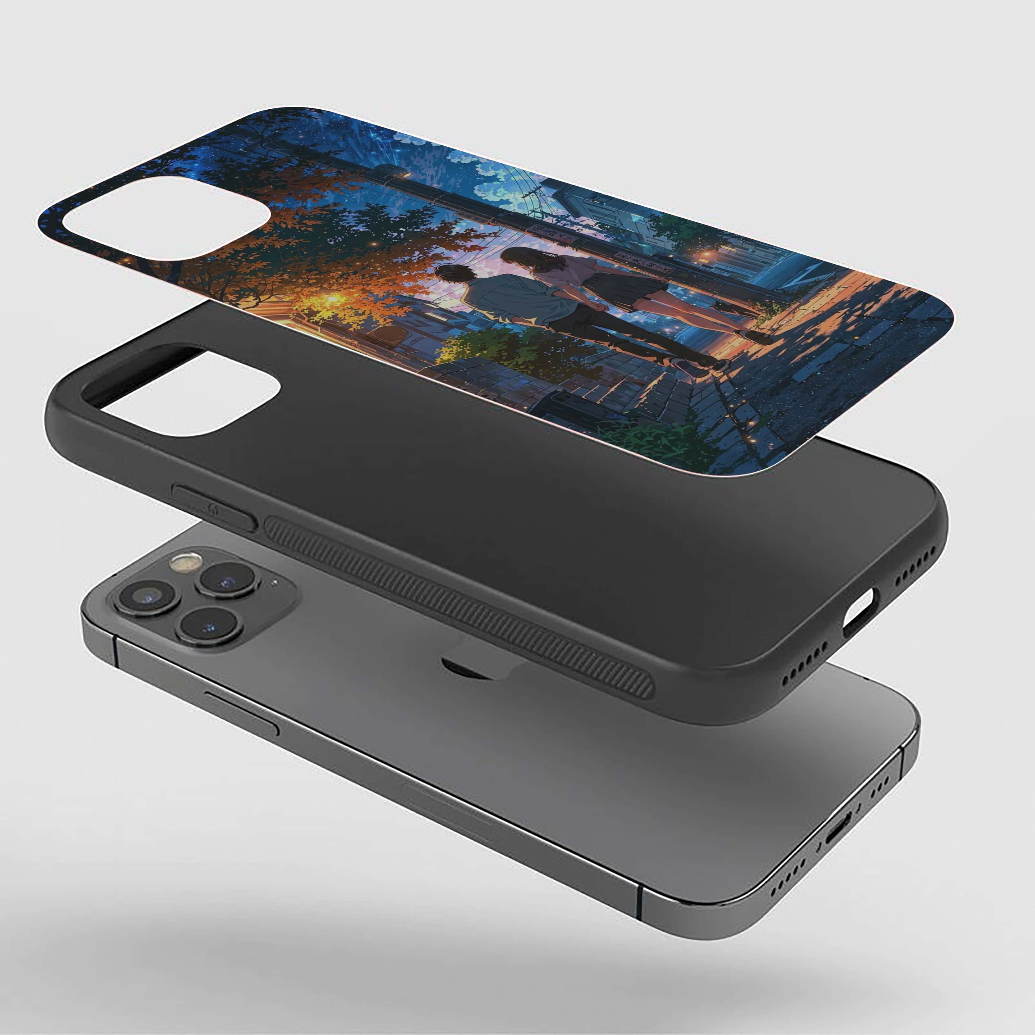 Walking Couple Girls Silicone Armored Phone Case