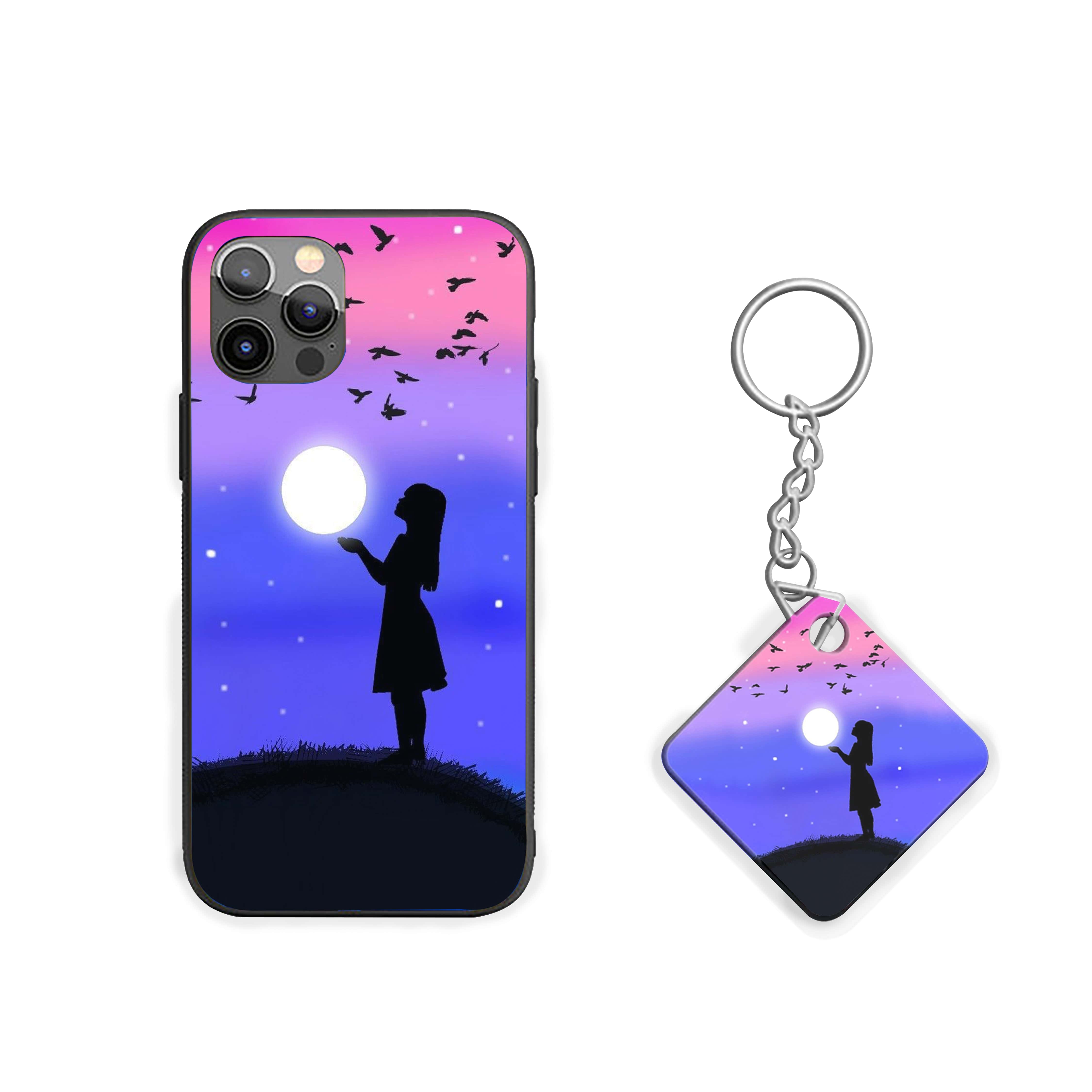 Girl Holding The Moon Silicone Armored Phone Case
