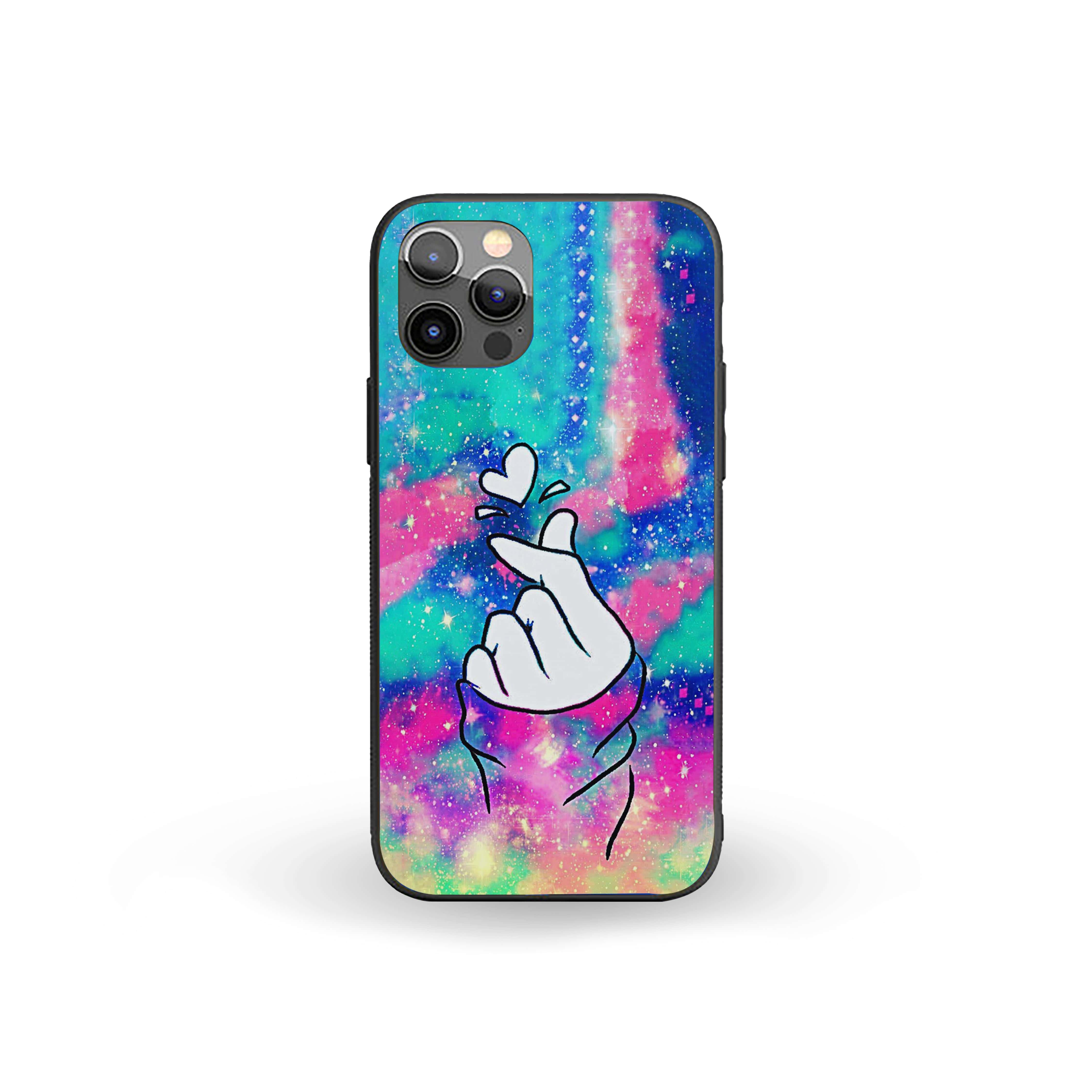 Girl Picking Heart Silicone Armored Phone Case