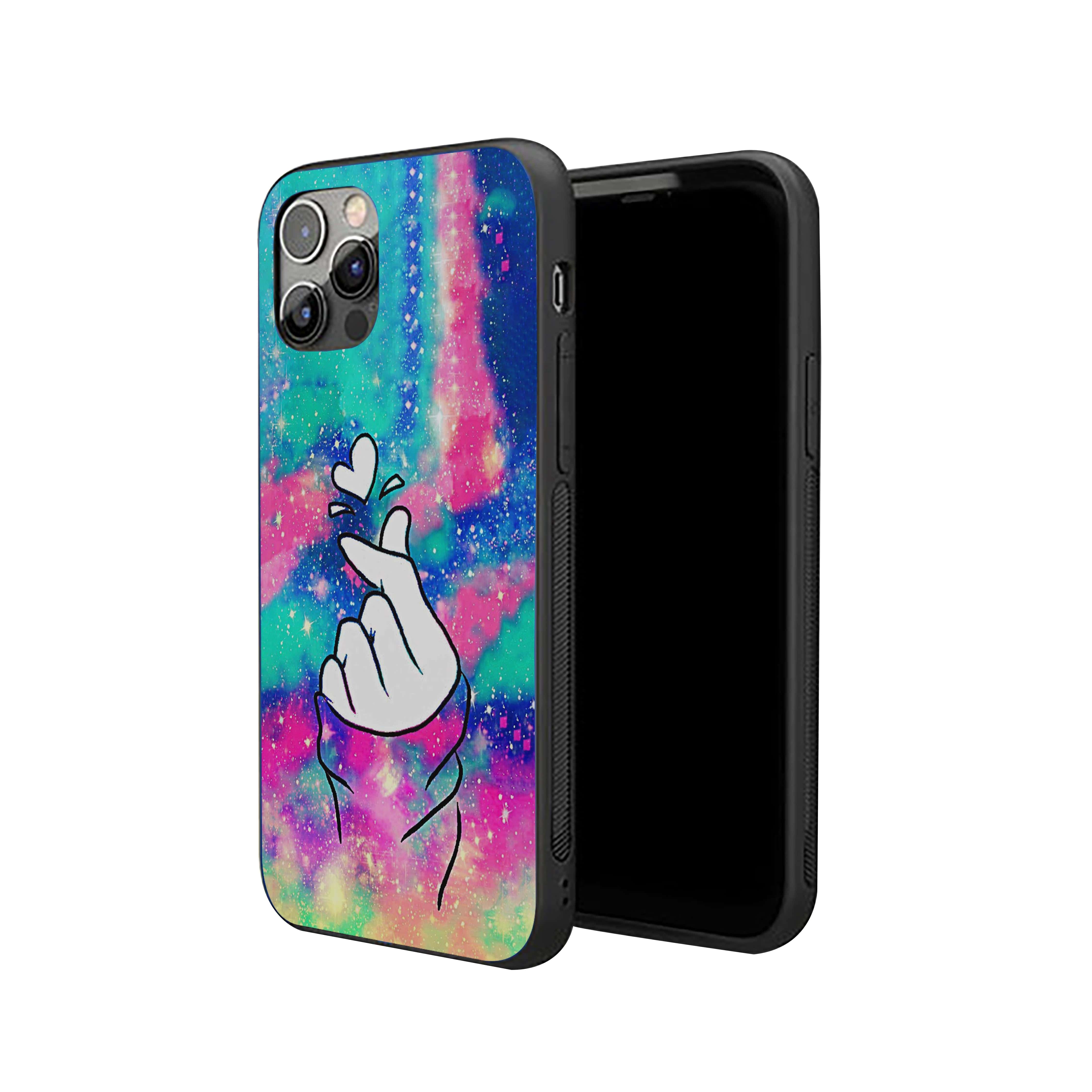 Girl Picking Heart Silicone Armored Phone Case