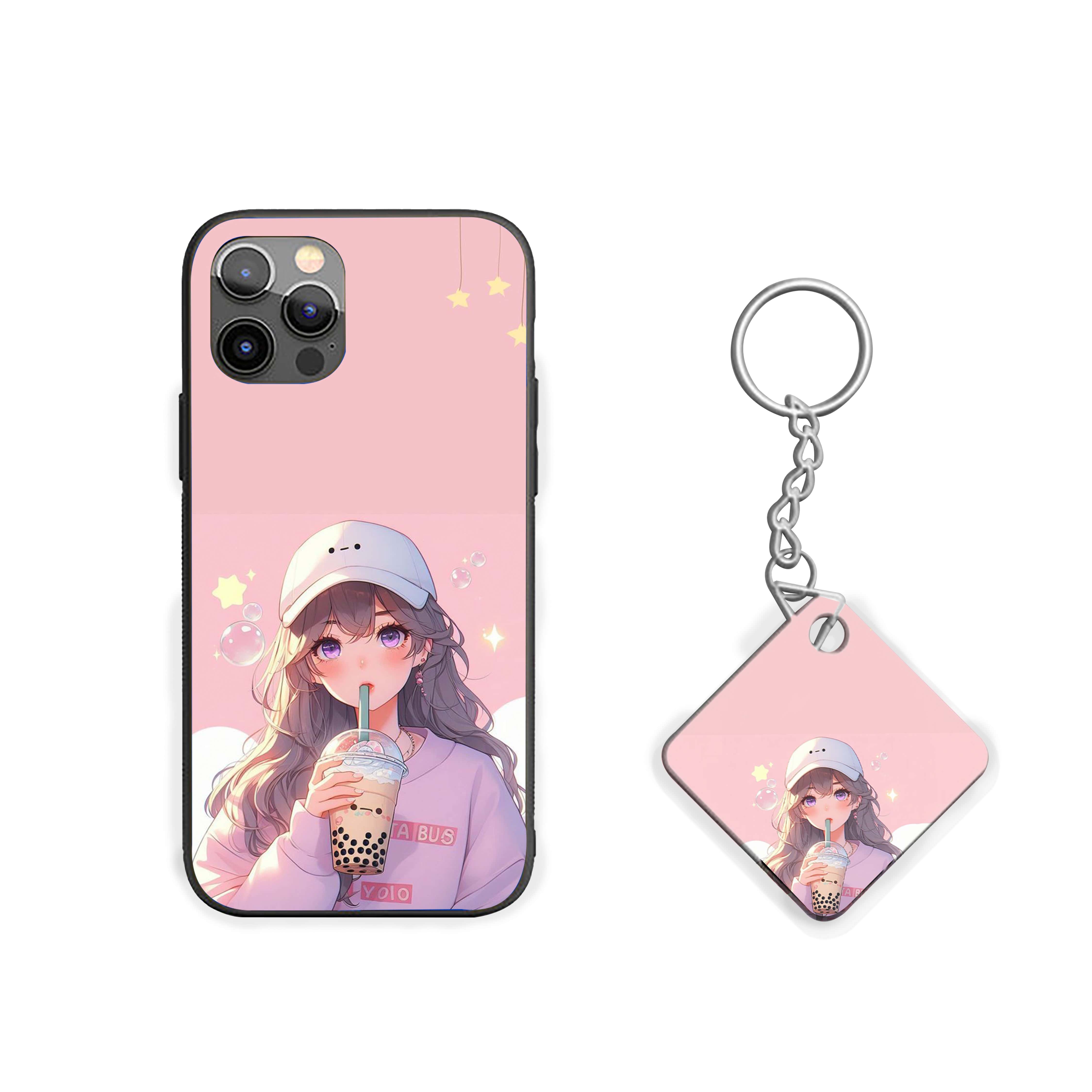 Girl With Drink Silicone Armored Phone Case