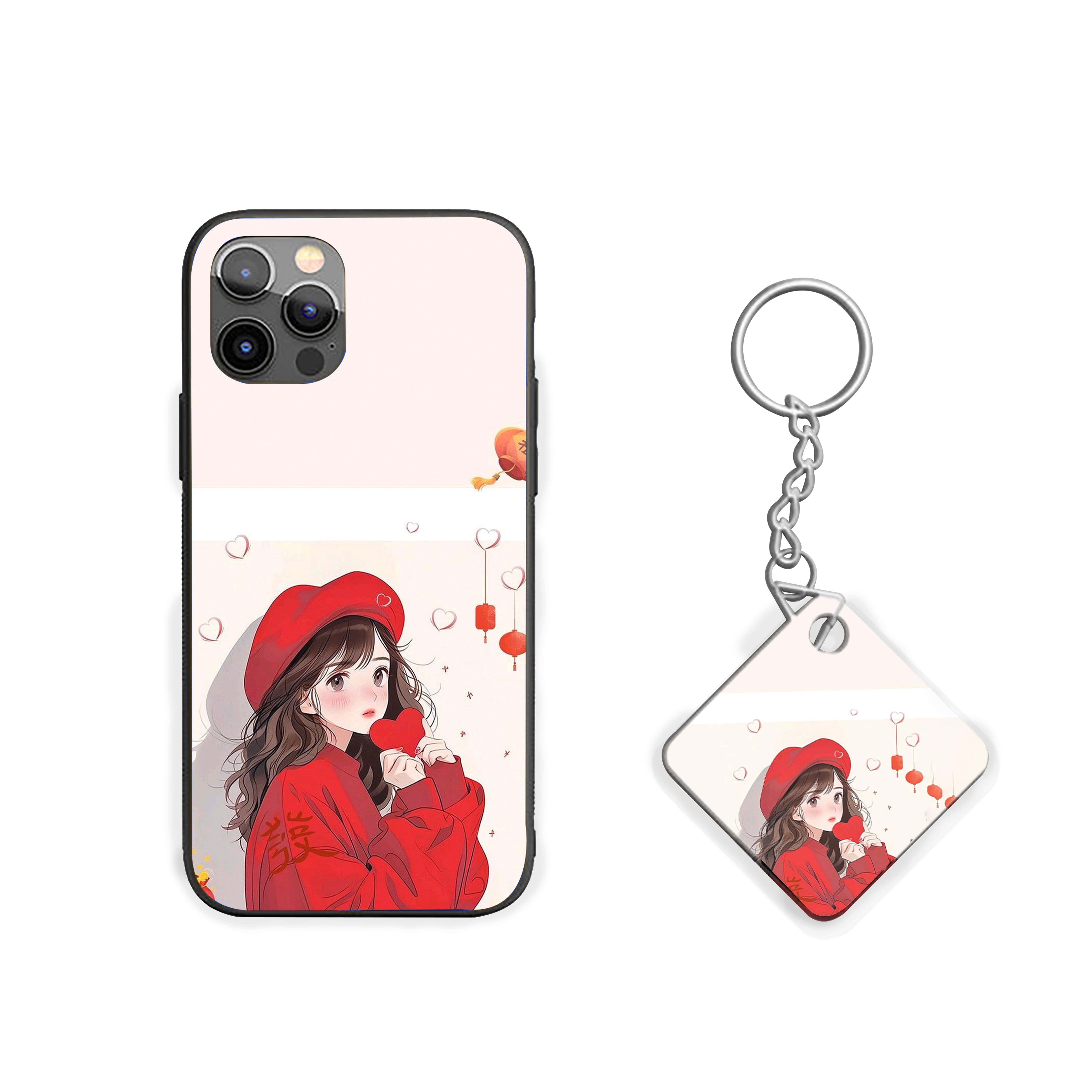 Girl With Red Heart Silicone Armored Phone Case
