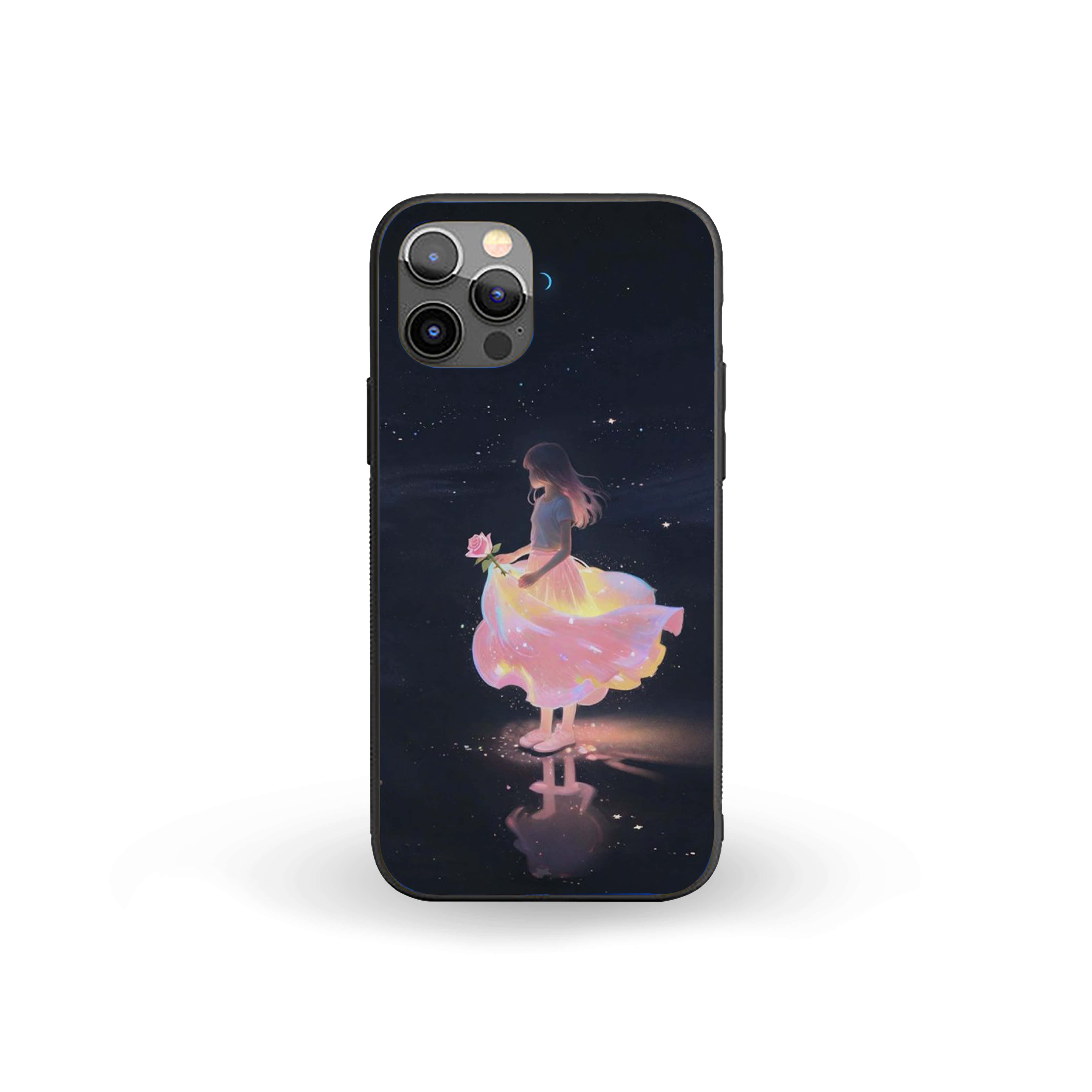 Pretty Dreamgirl With Flower Girls Silicone Armored Phone Case