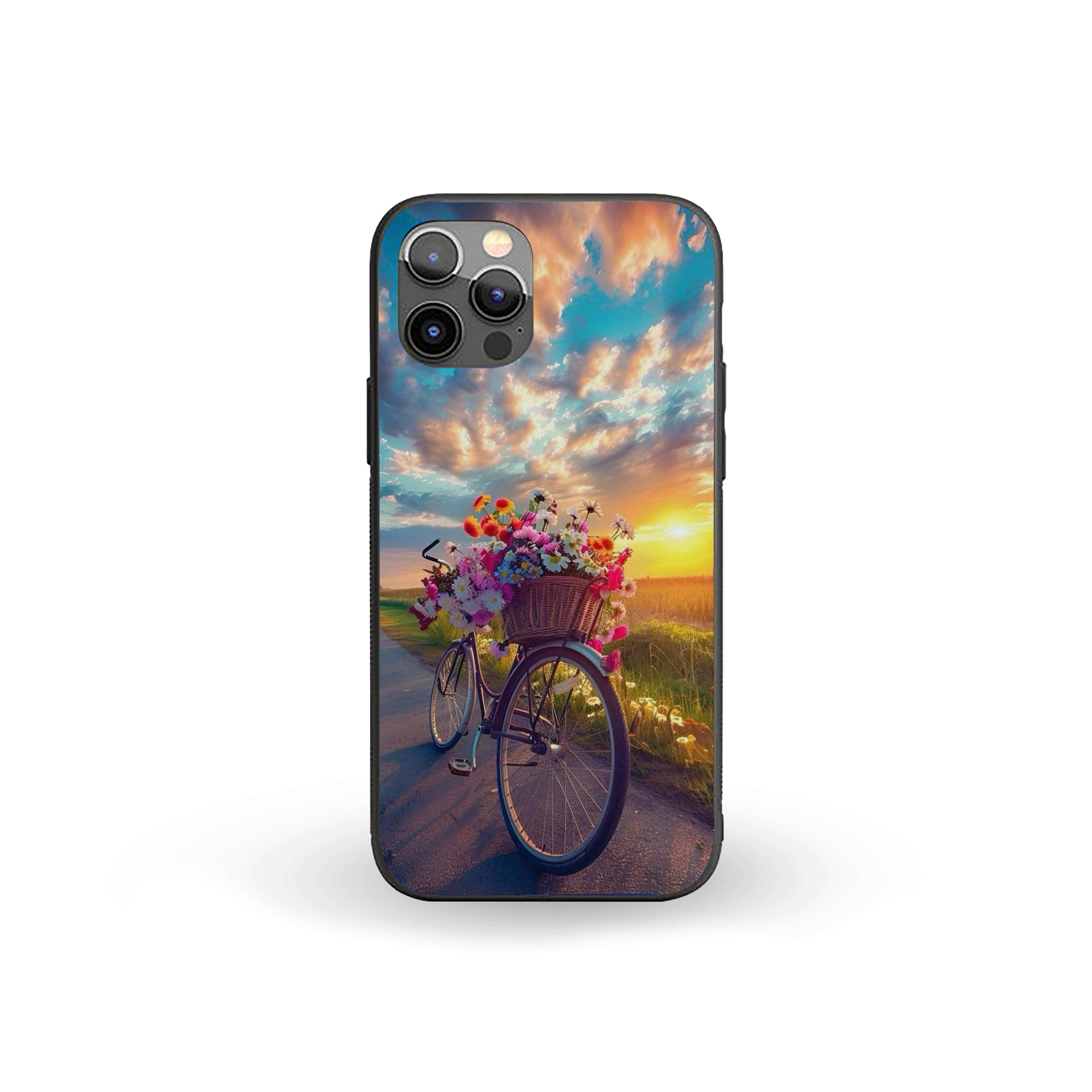 A Beautiful Bicycle Girls Silicone Armored Phone Case