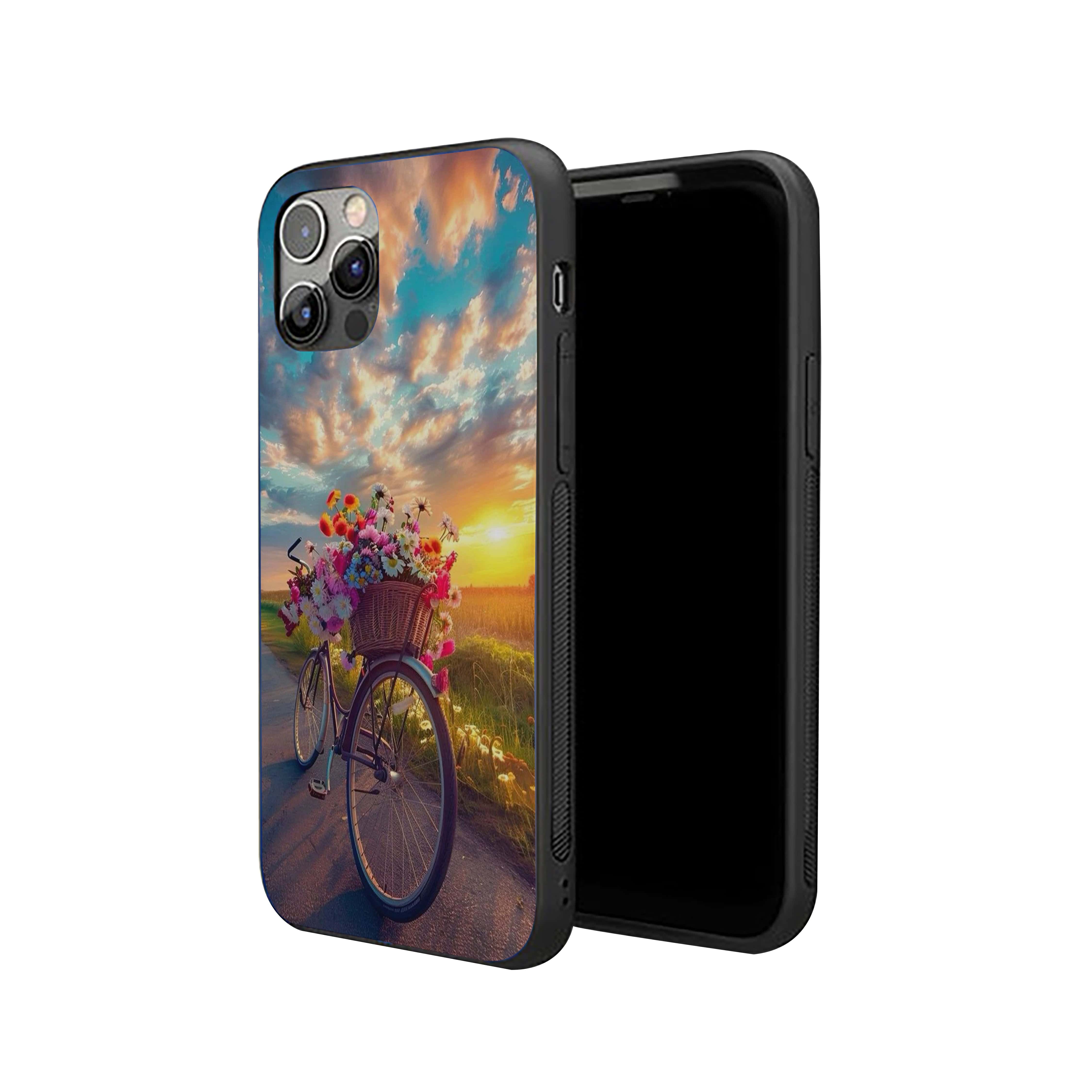 A Beautiful Bicycle Girls Silicone Armored Phone Case