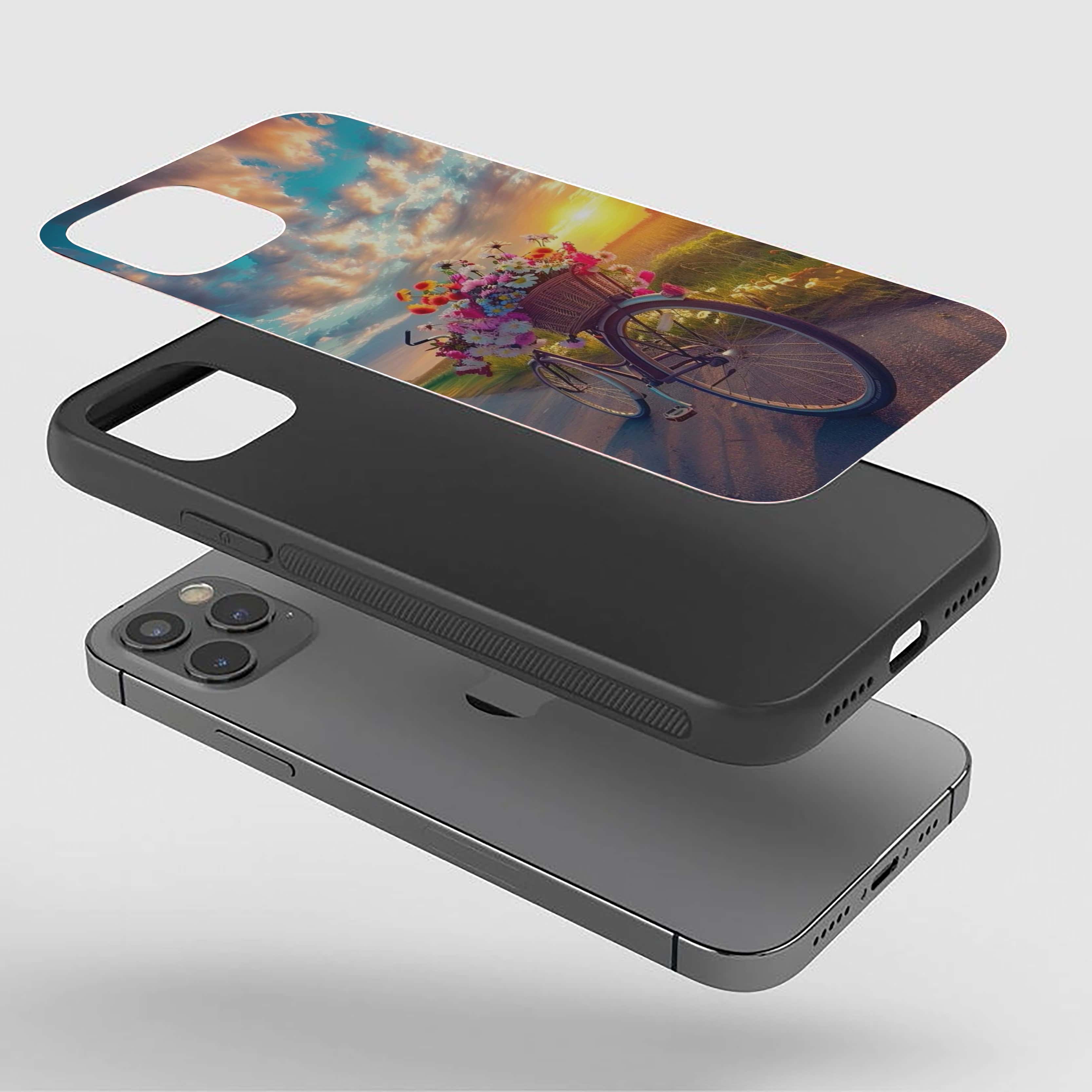 A Beautiful Bicycle Girls Silicone Armored Phone Case