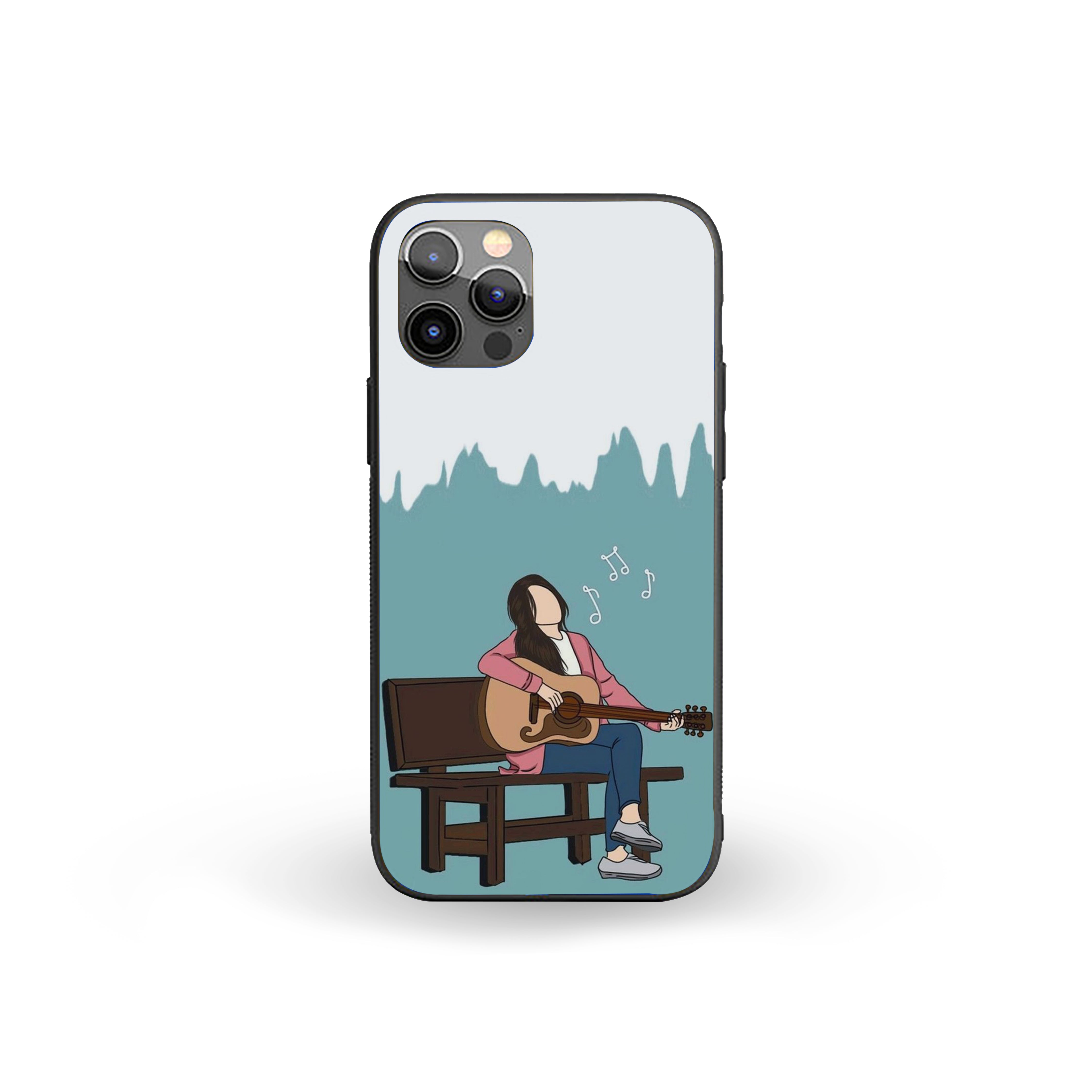 Guitar Girl Girls Silicone Armored Phone Case