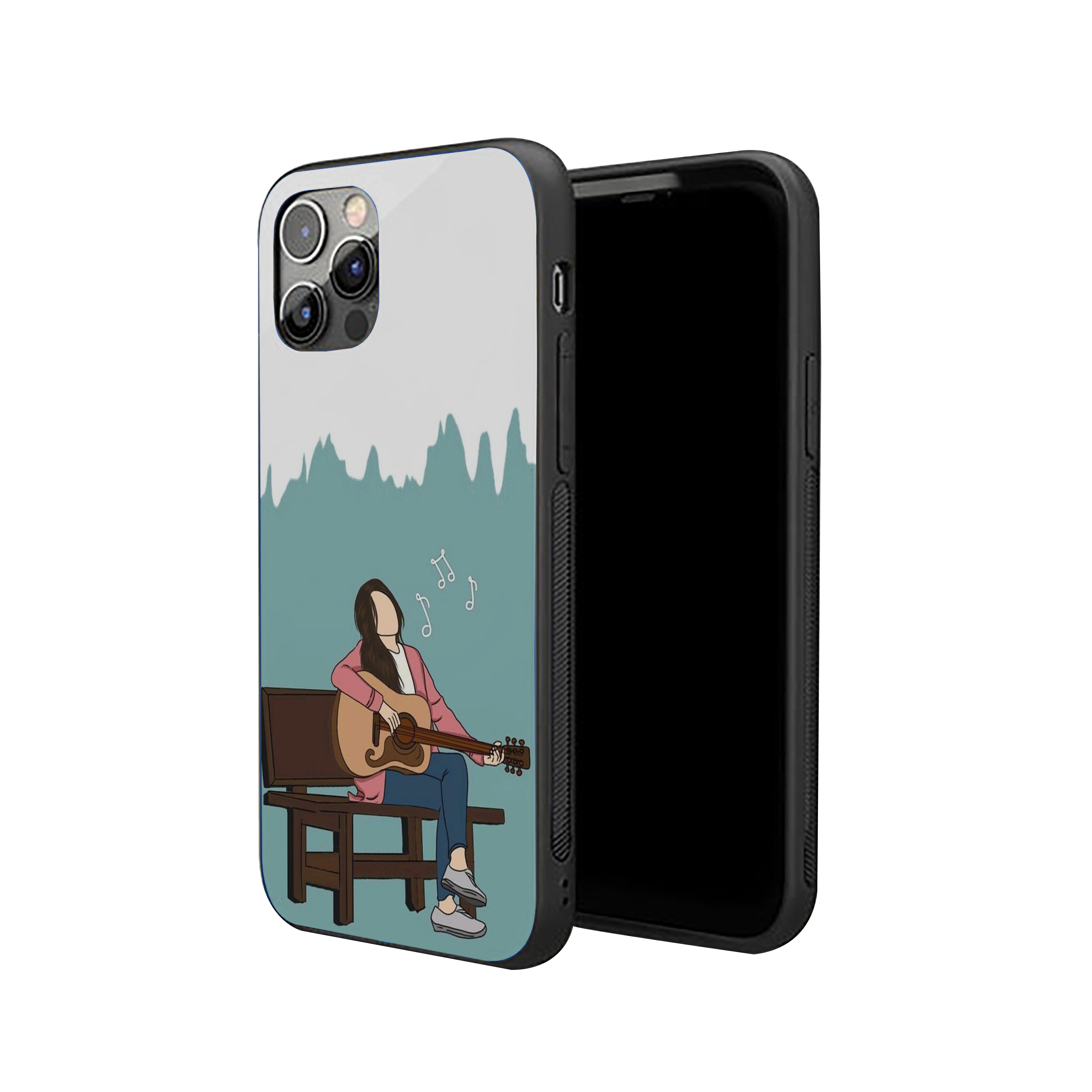 Guitar Girl Girls Silicone Armored Phone Case