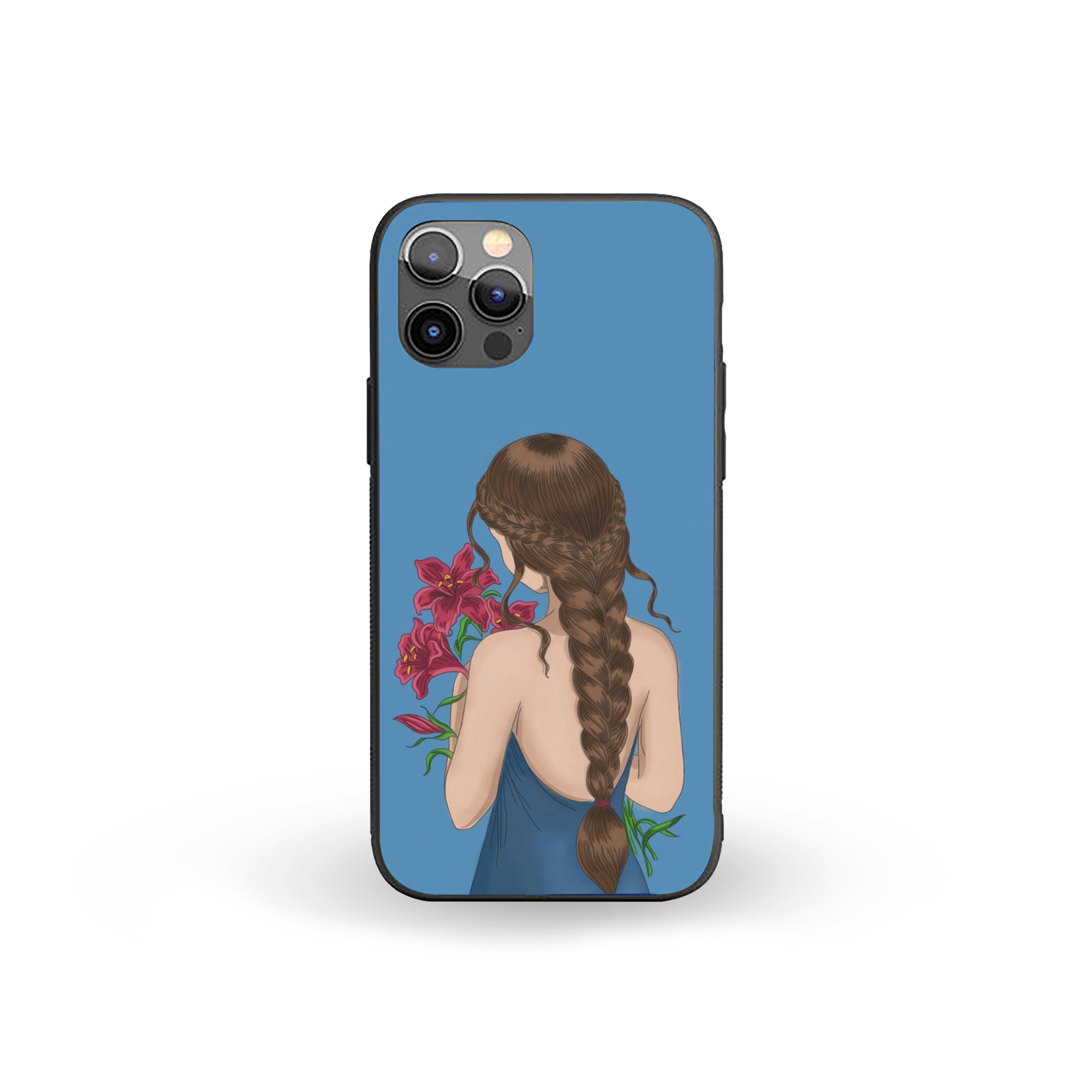 Girl With Oleander Flowers Girls Silicone Armored Phone Case