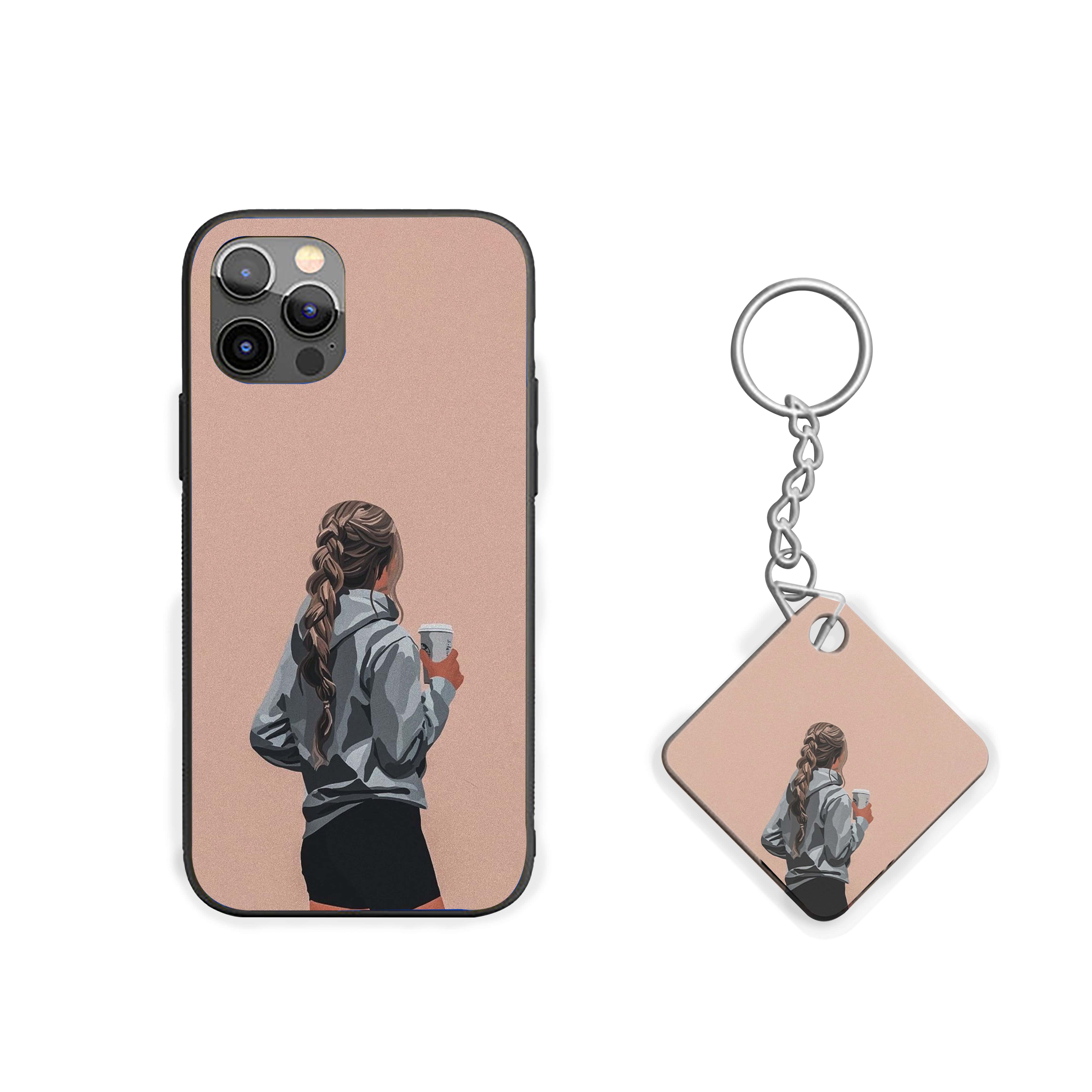 Girl Holds Coffee Cup Girls Silicone Armored Phone Case