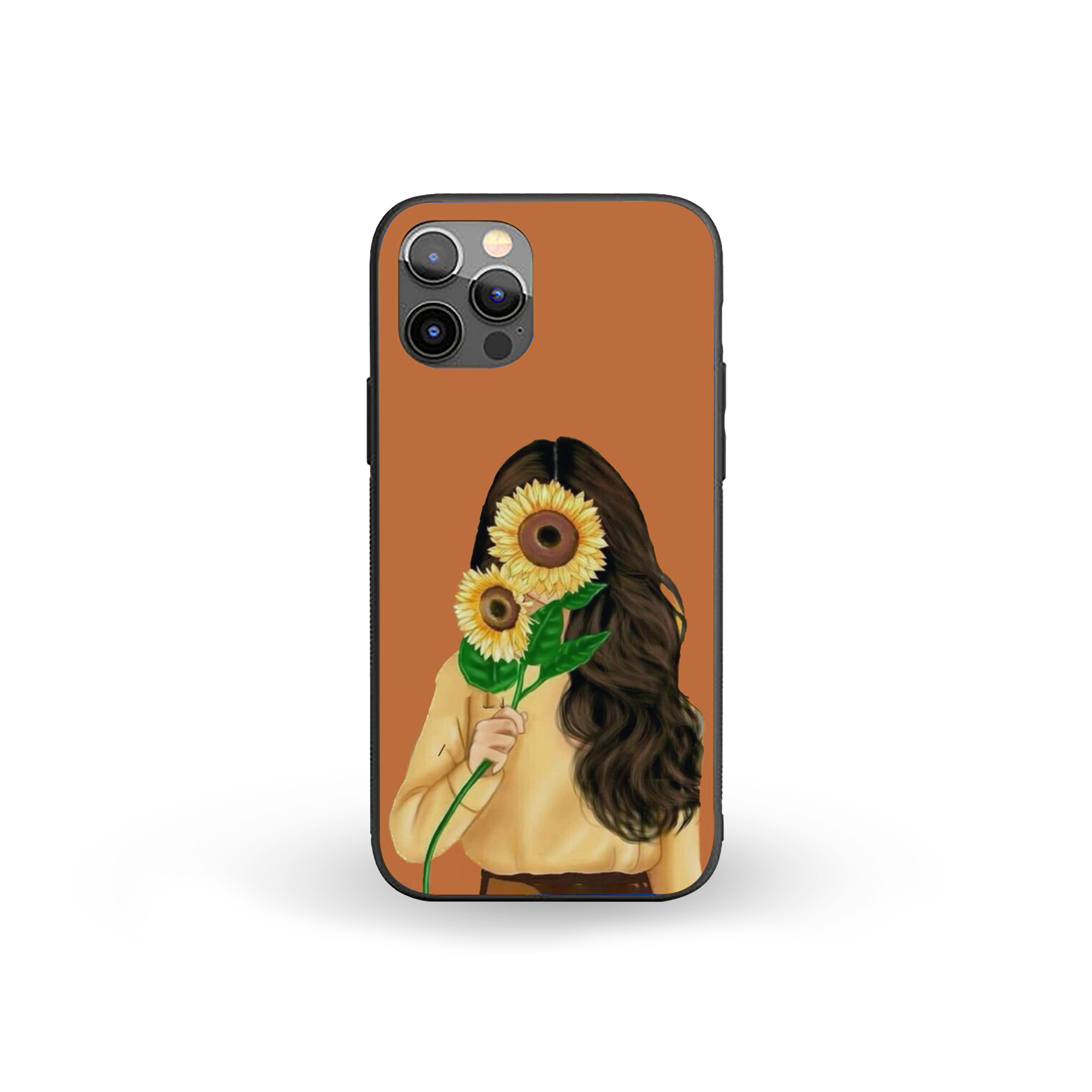 Girl With Sunflower Girls Silicone Armored Phone Case