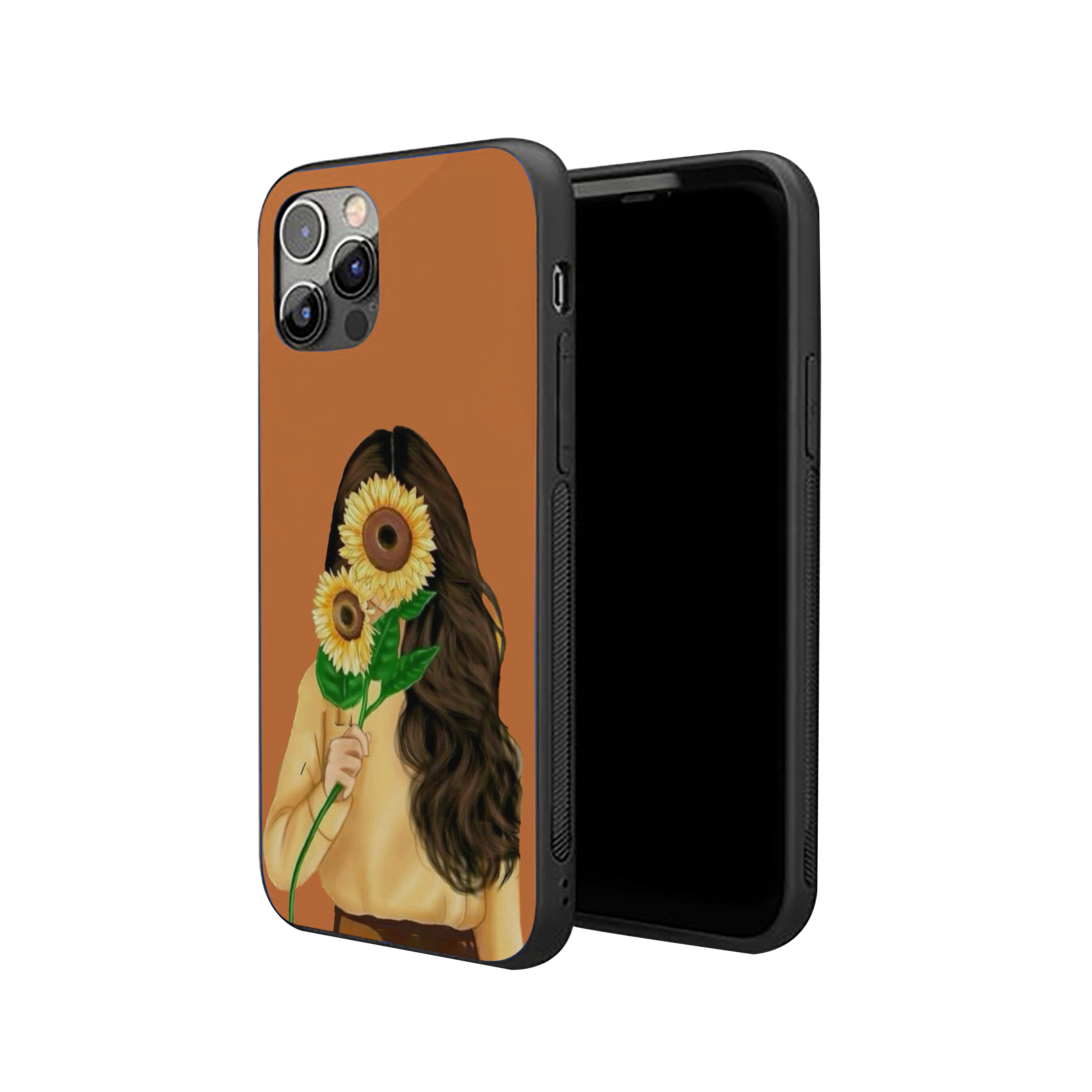 Girl With Sunflower Girls Silicone Armored Phone Case