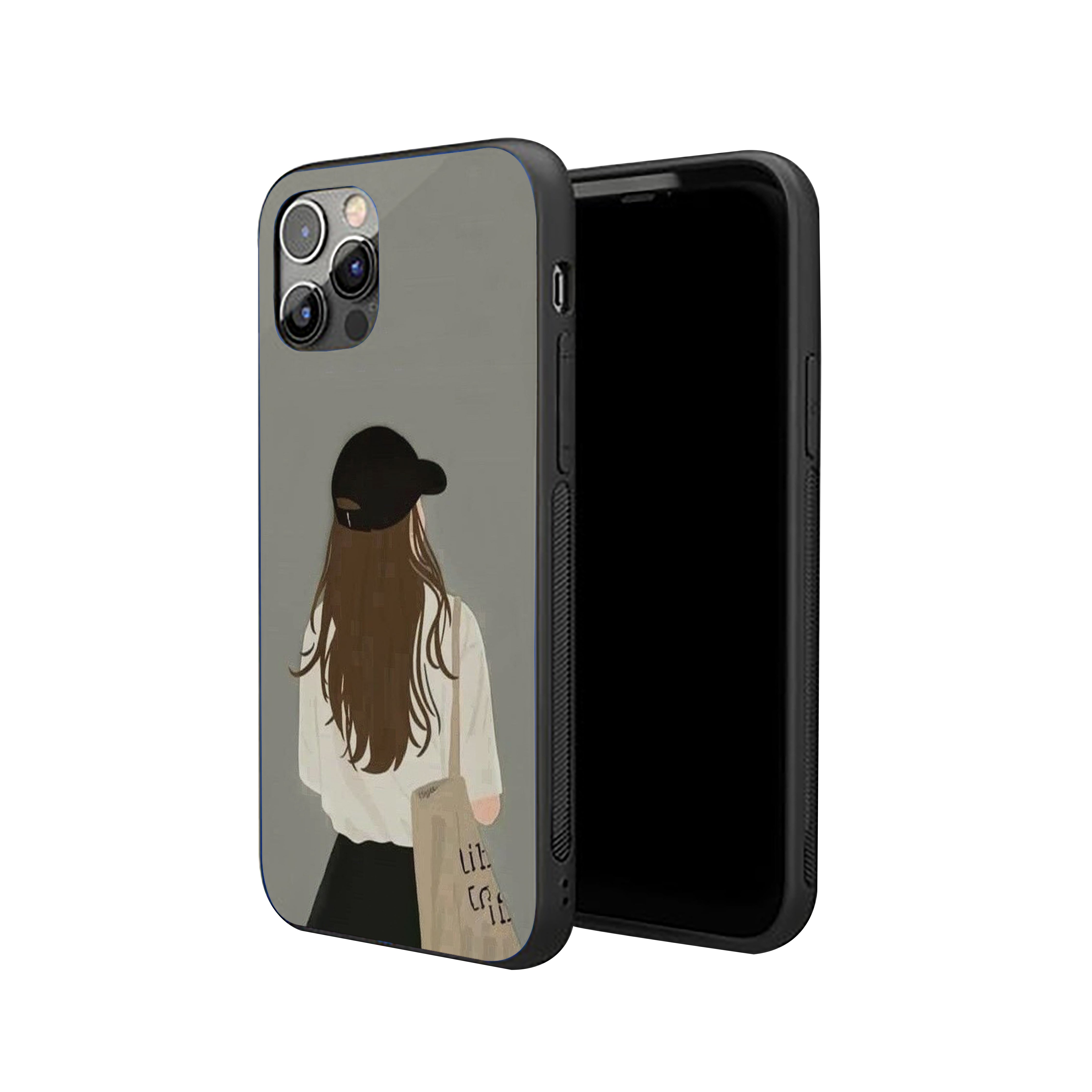 Girl In Black Cap Girls Silicone Armored Phone Case