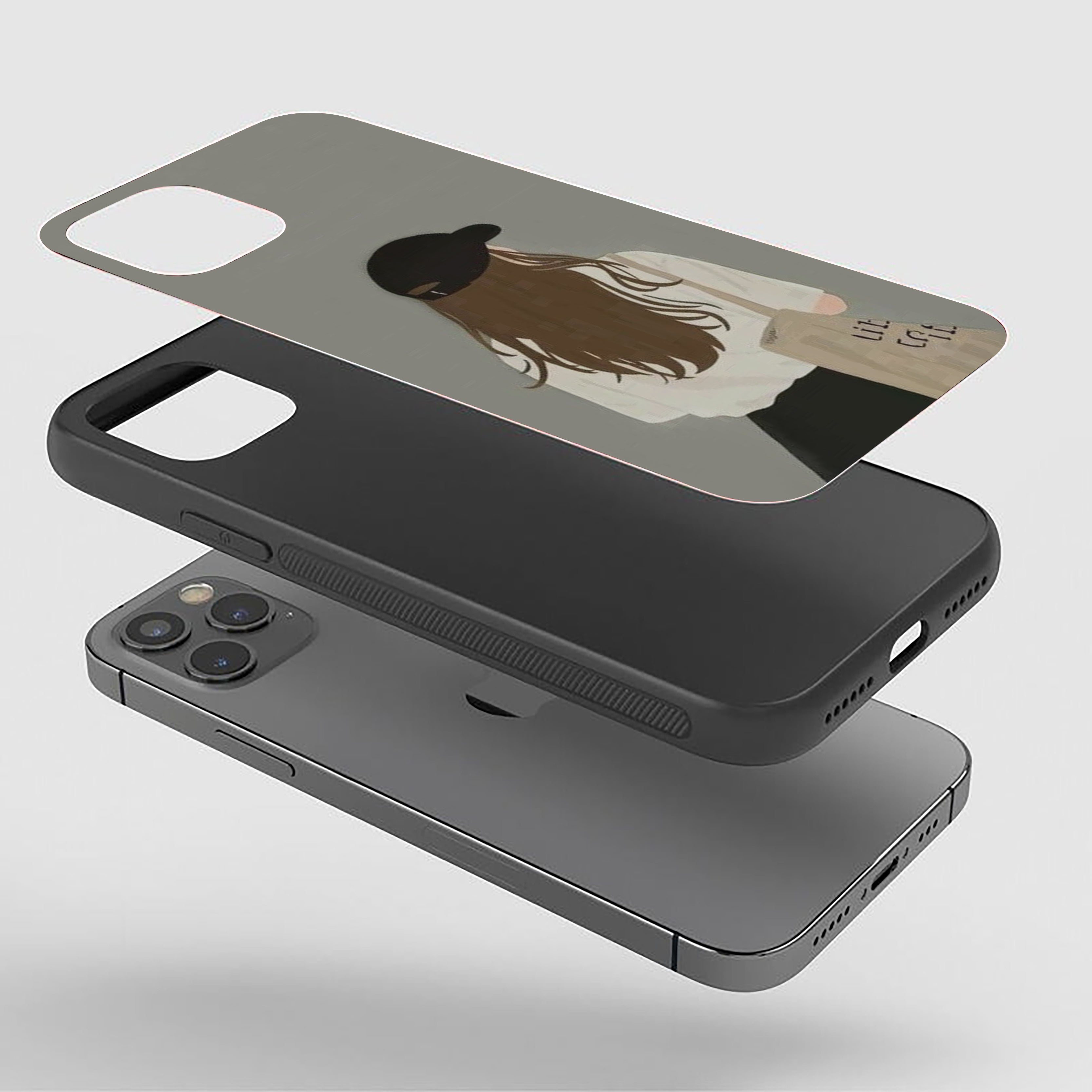 Girl In Black Cap Girls Silicone Armored Phone Case