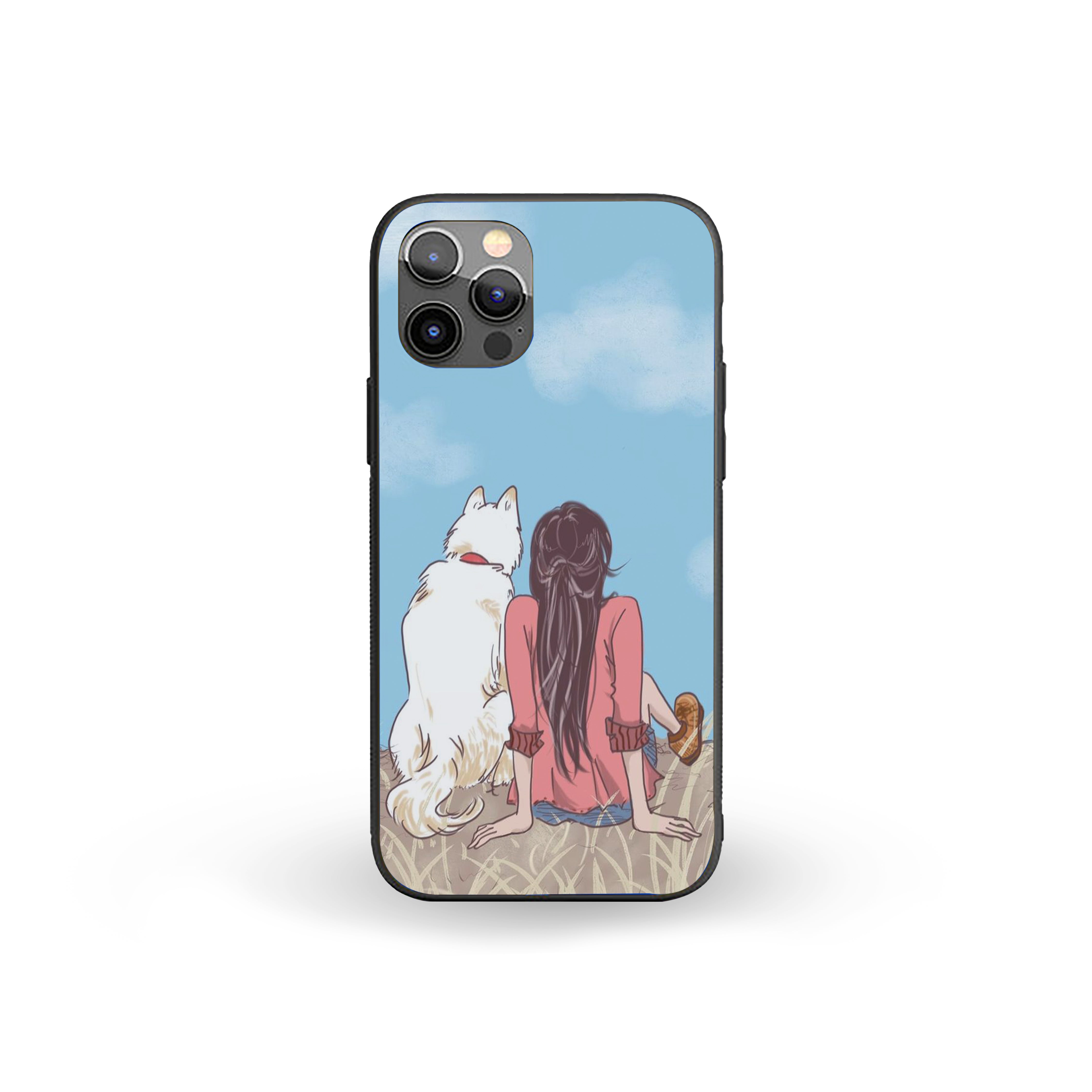 Girl With A Pet Girls Silicone Armored Phone Case