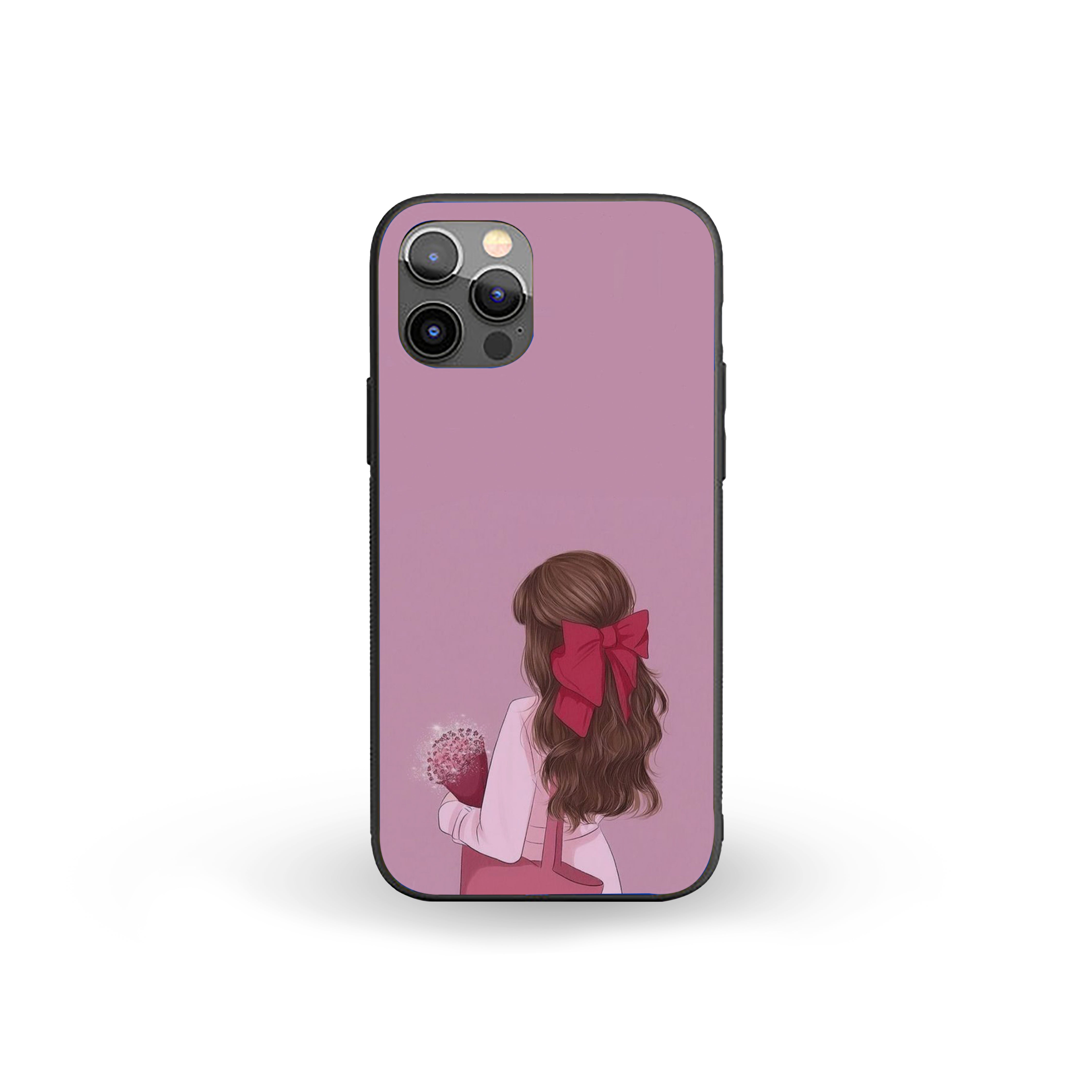 Girl With A Flower Booke Girls Silicone Armored Phone Case