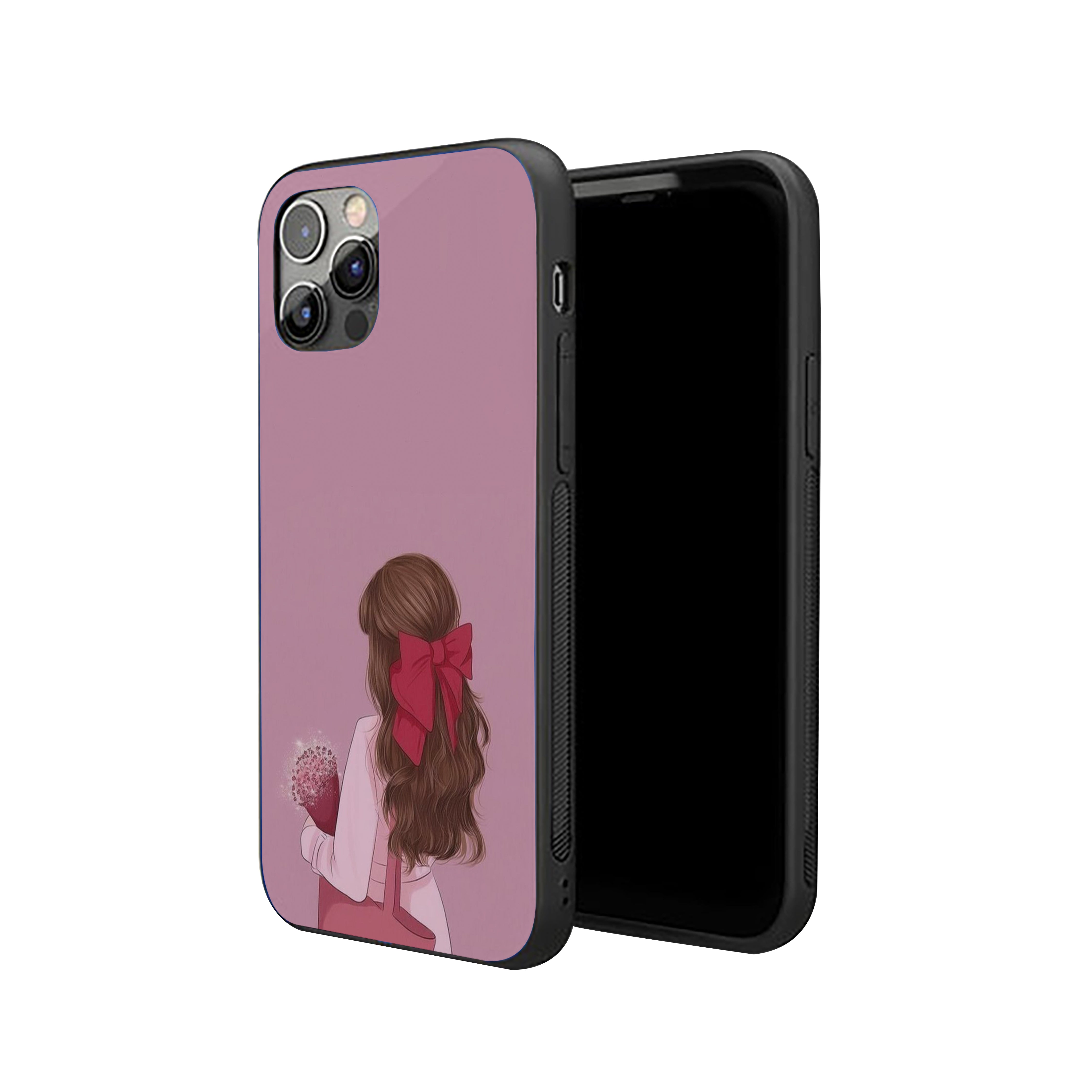 Girl With A Flower Booke Girls Silicone Armored Phone Case
