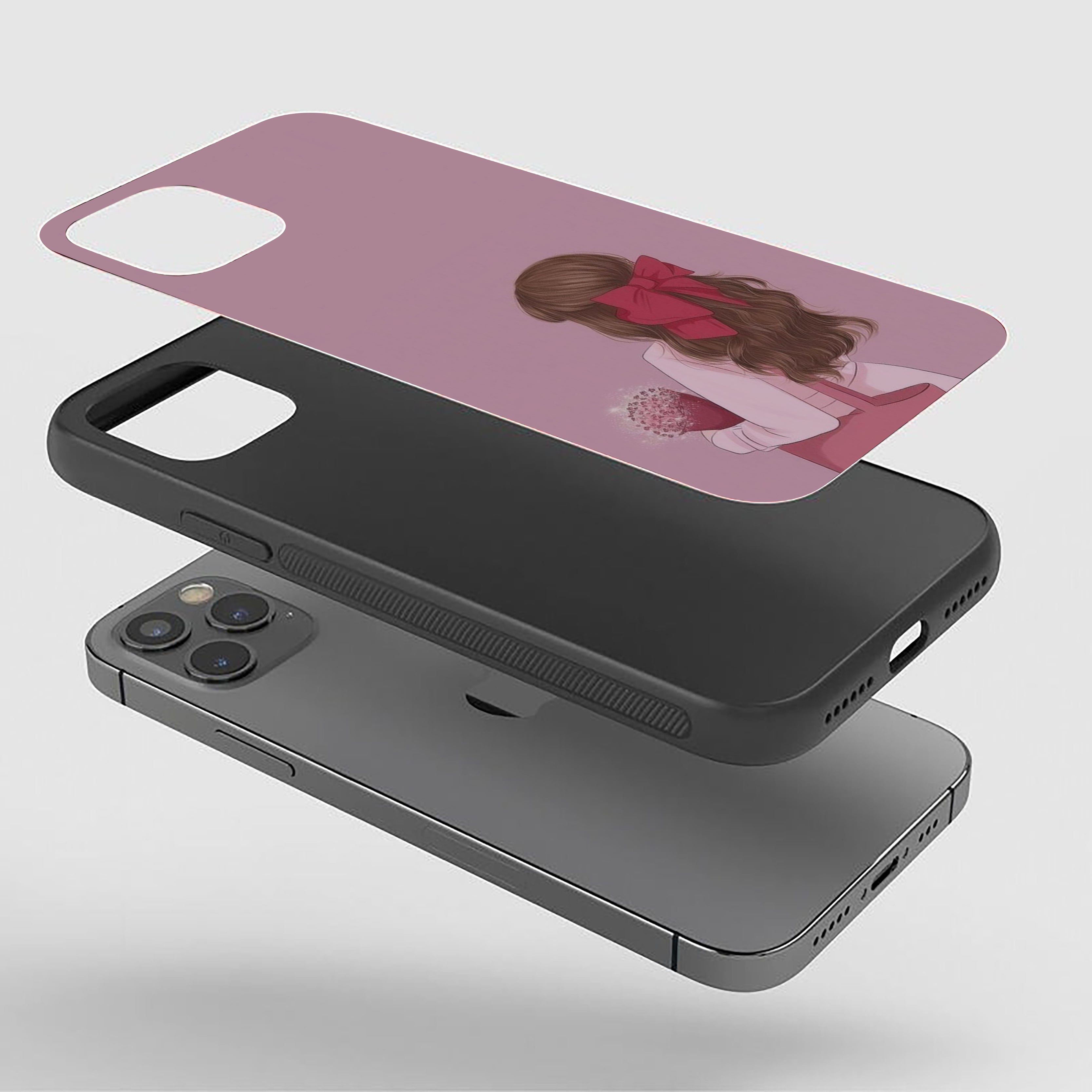 Girl With A Flower Booke Girls Silicone Armored Phone Case