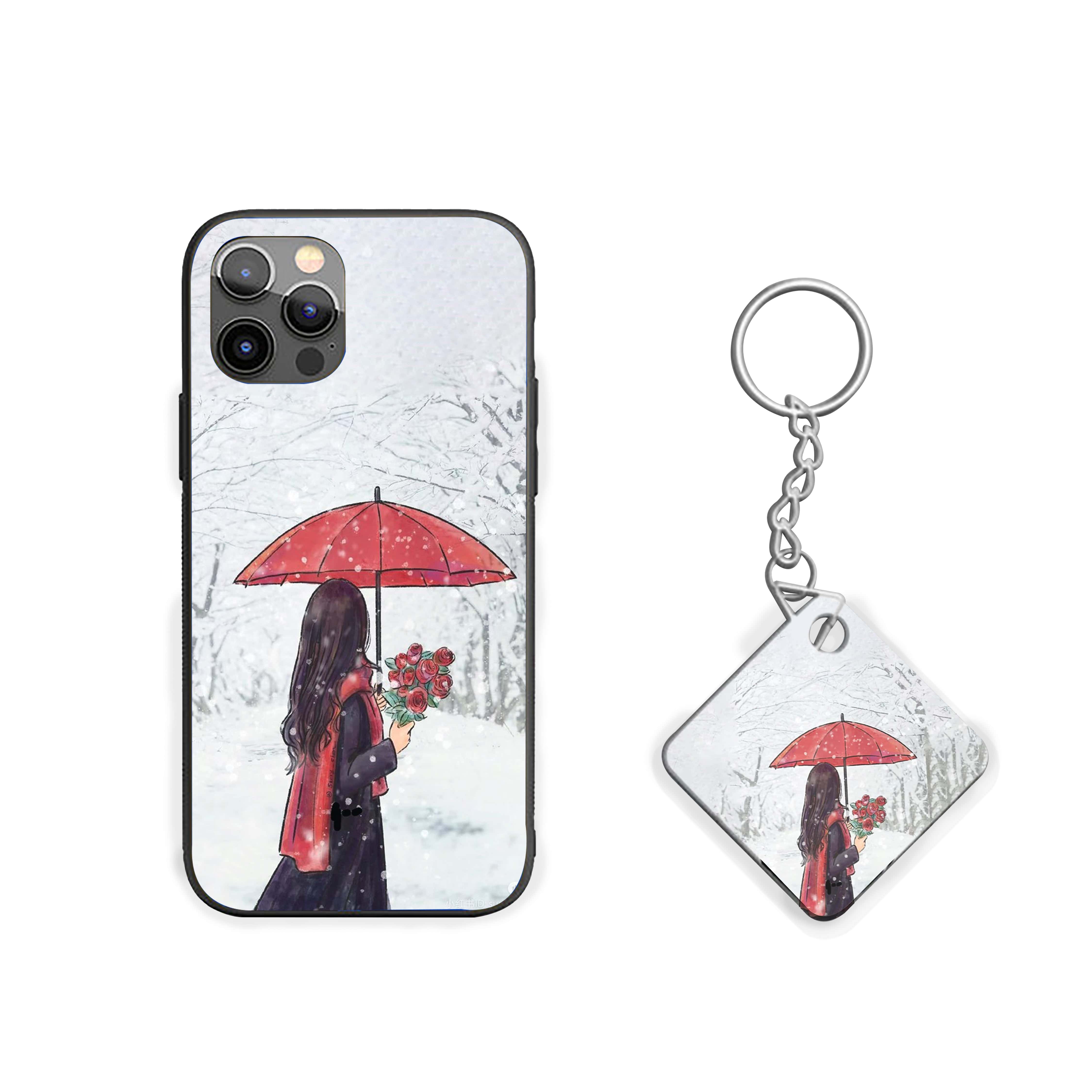 Girl With Red Umbrella and Roses Girls Silicone Armored Phone Case