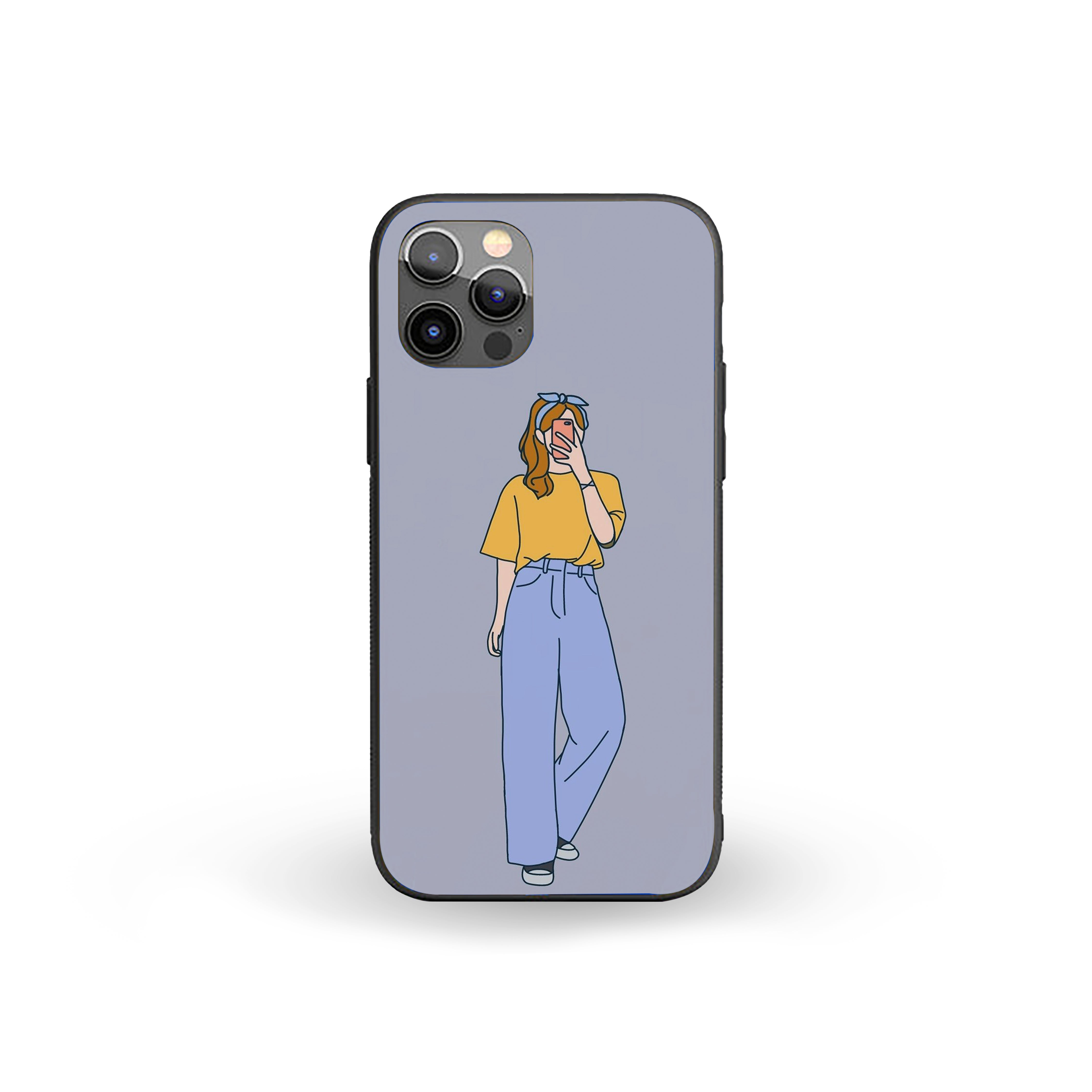 Girl With Mobile Girls Silicone Armored Phone Case