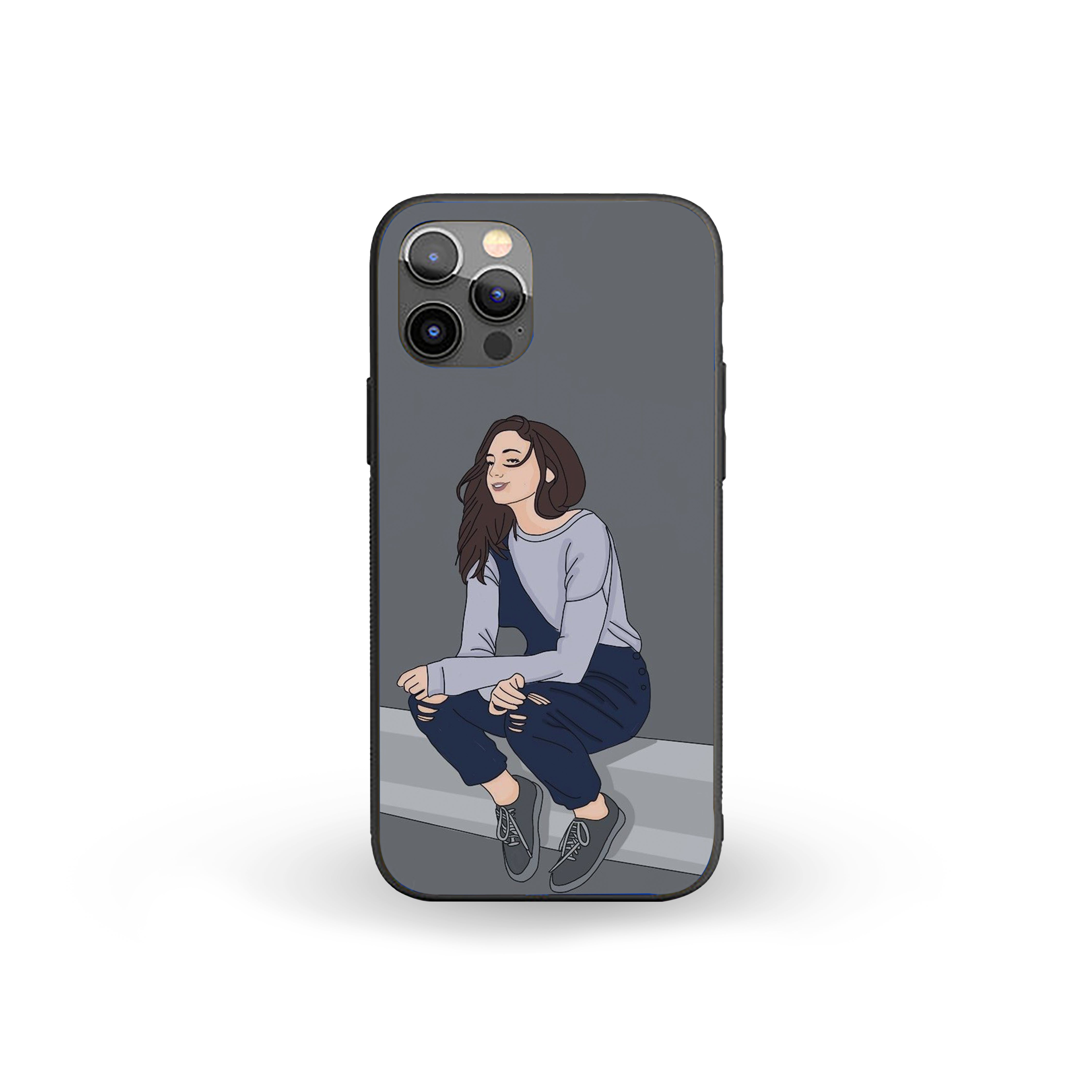 Smiling Girl Silicone Armored Phone Case