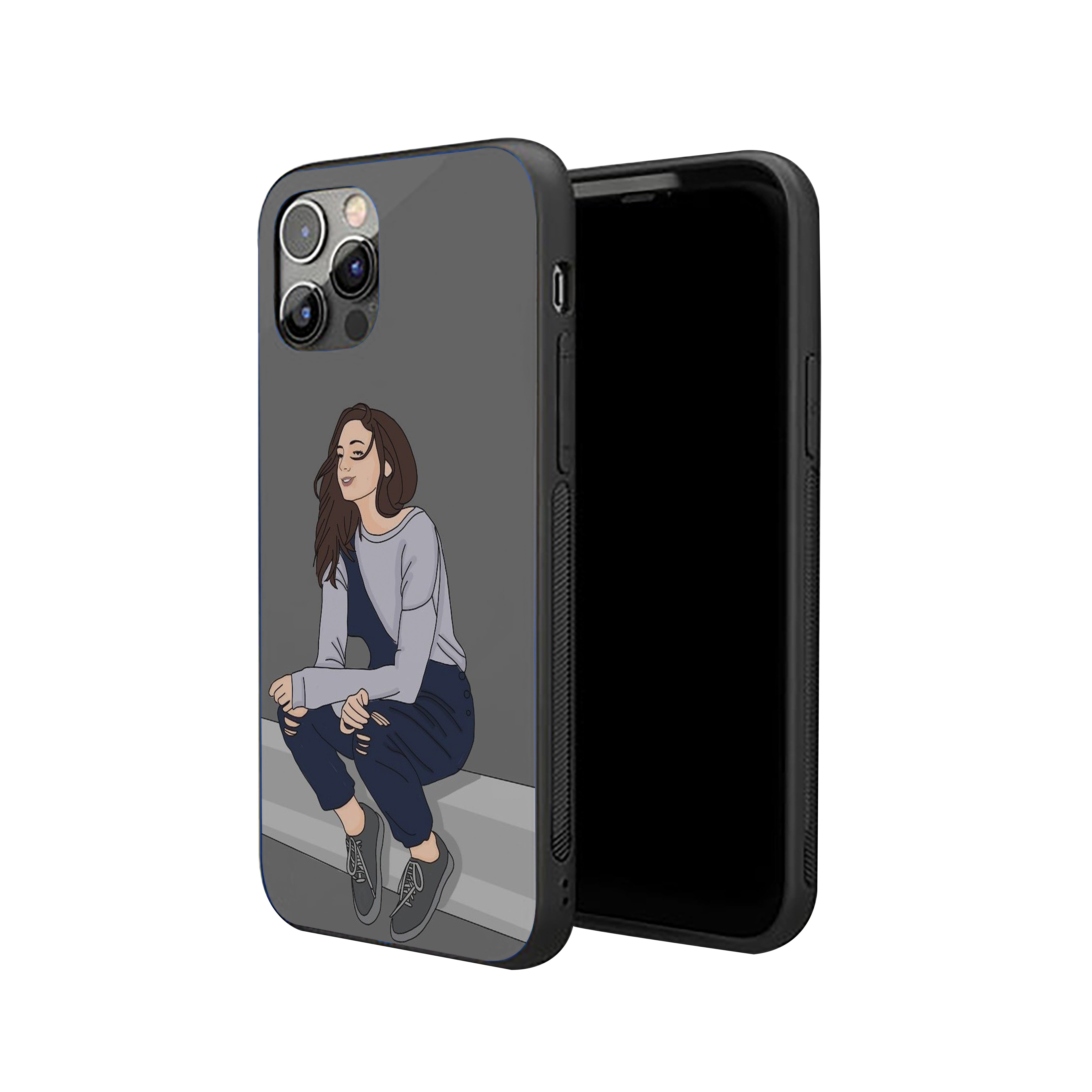 Smiling Girl Silicone Armored Phone Case
