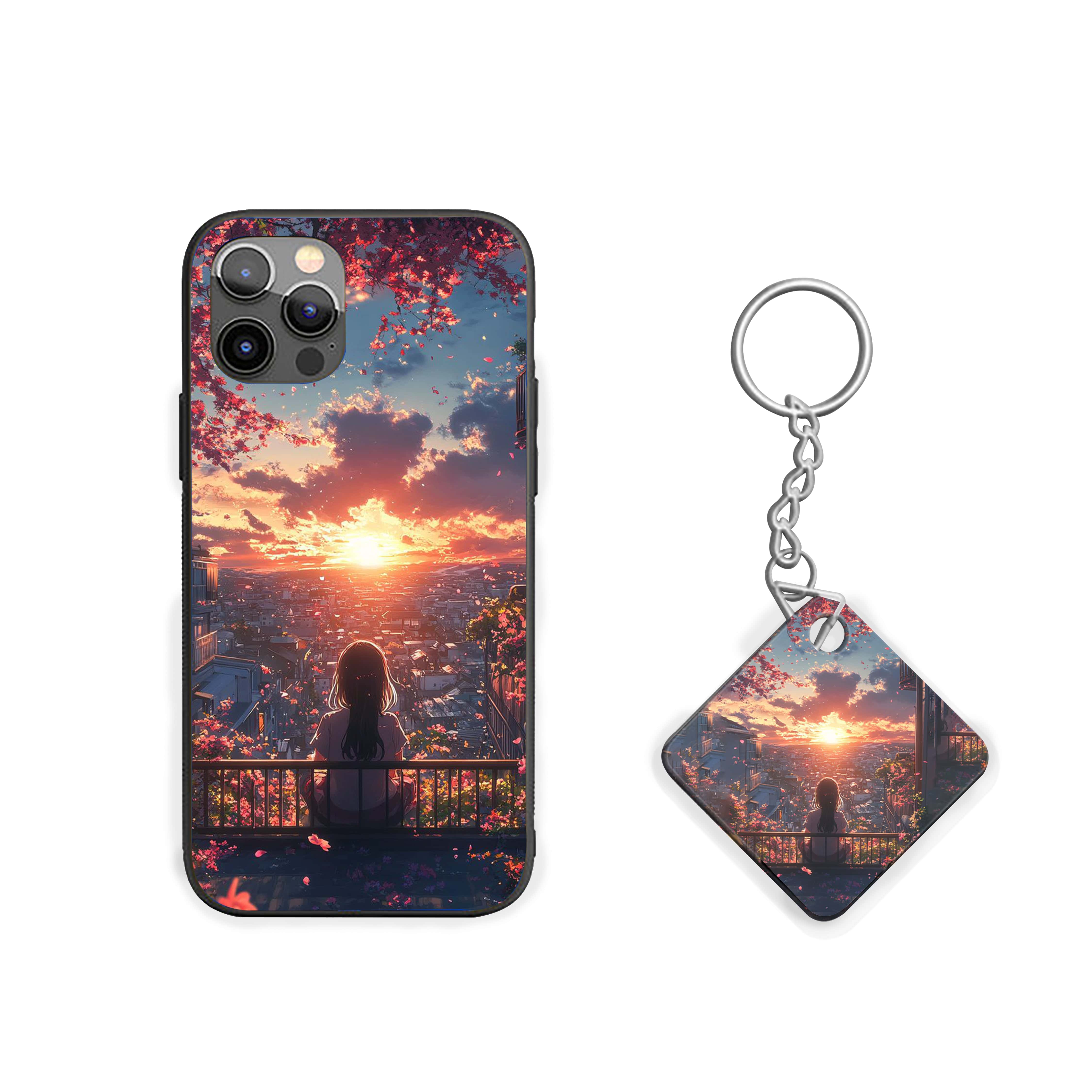 Girl With Sunrise Background Silicone Armored Phone Case