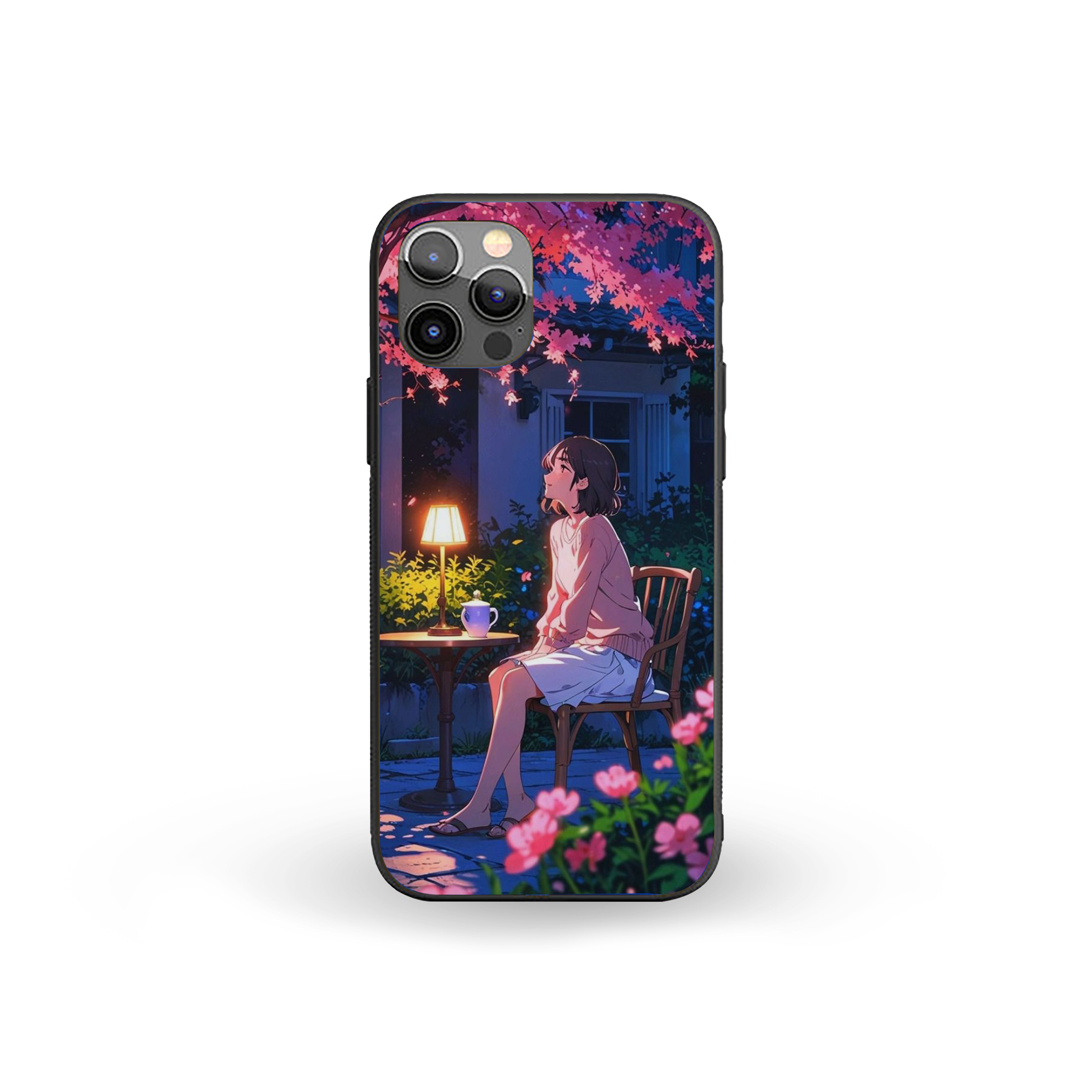 Girl With A Night Lamp Silicone Armored Phone Case