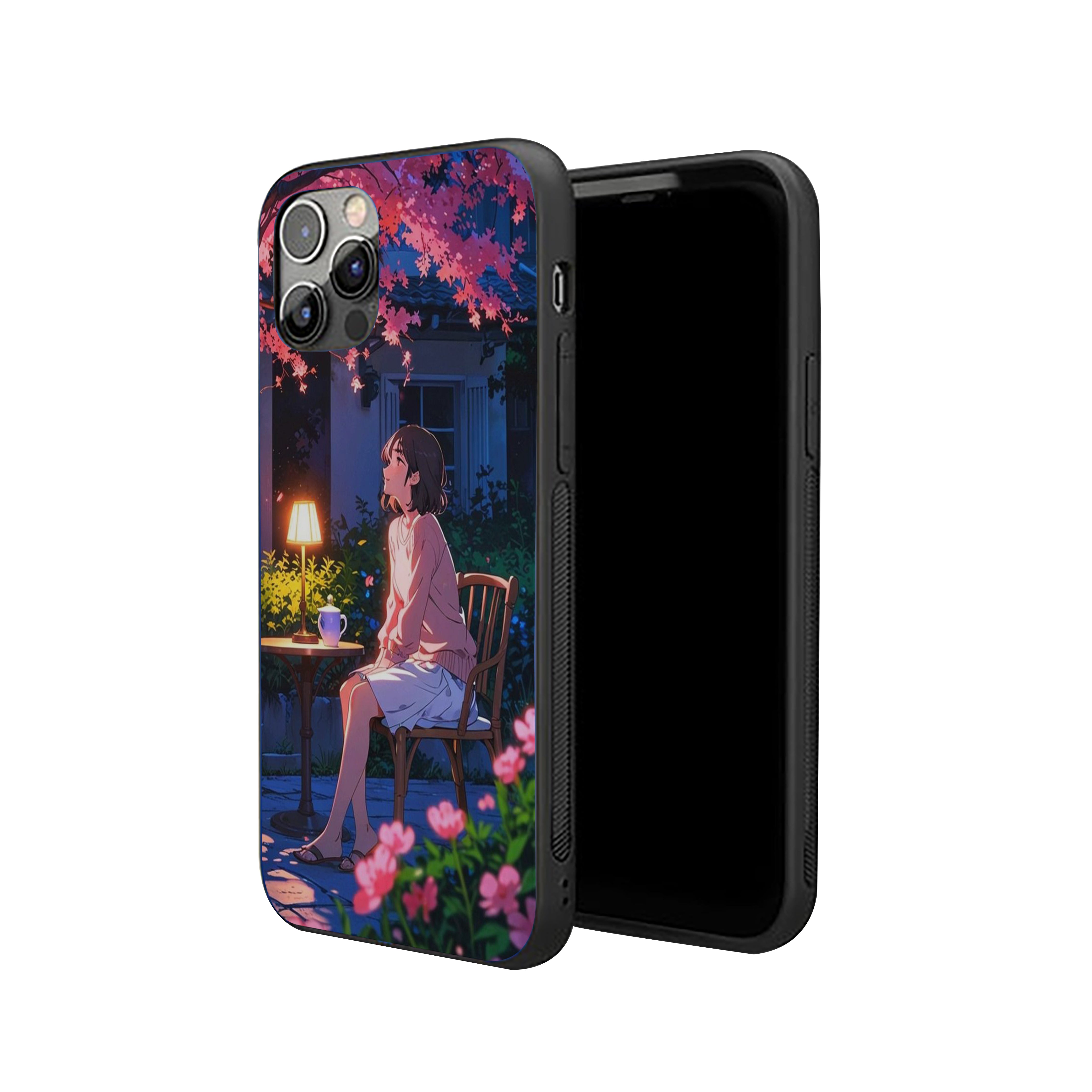 Girl With A Night Lamp Silicone Armored Phone Case