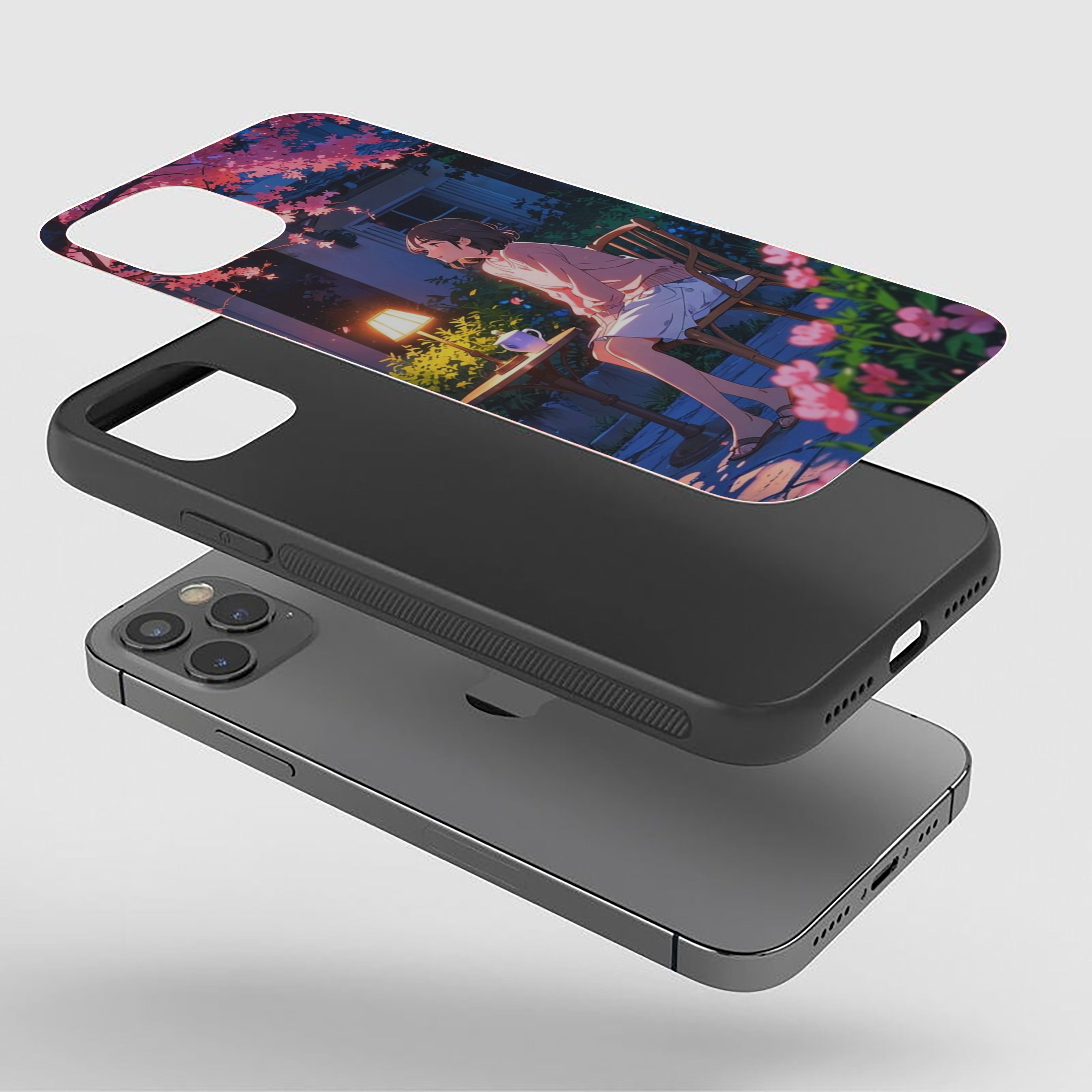 Girl With A Night Lamp Silicone Armored Phone Case