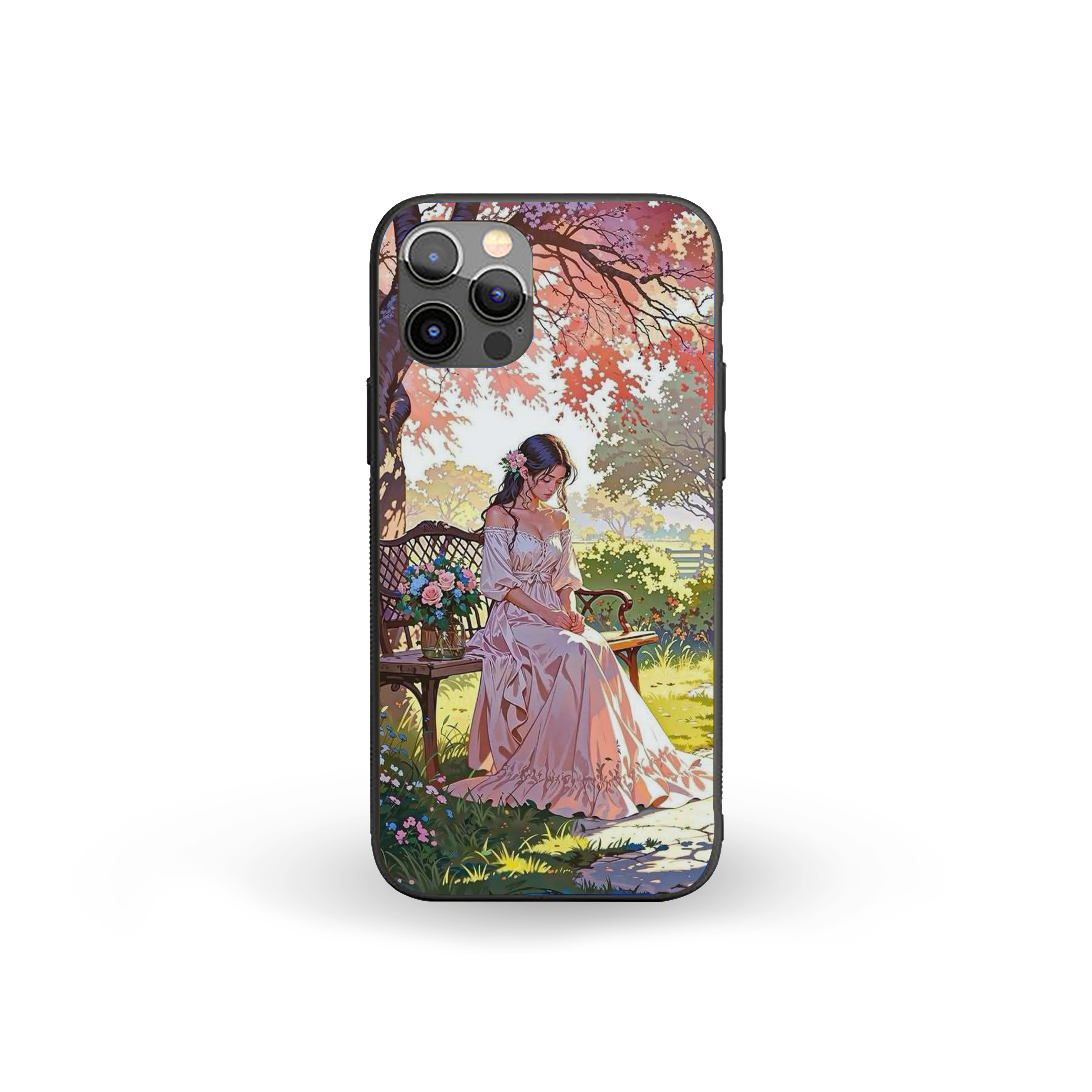 Girl Sitting In Nature Silicone Armored Phone Case