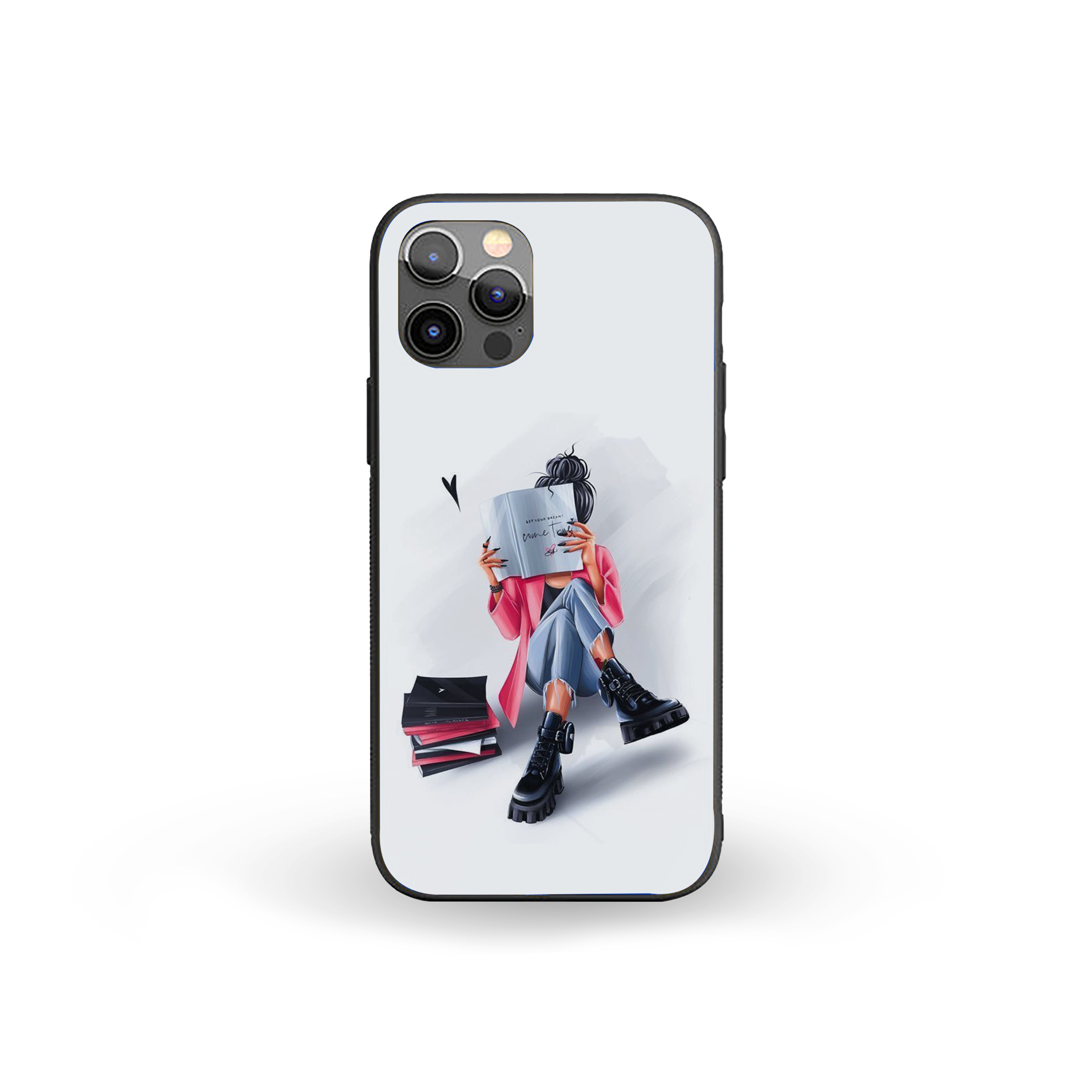 Girl In Reading Pose Silicone Armored Phone Case