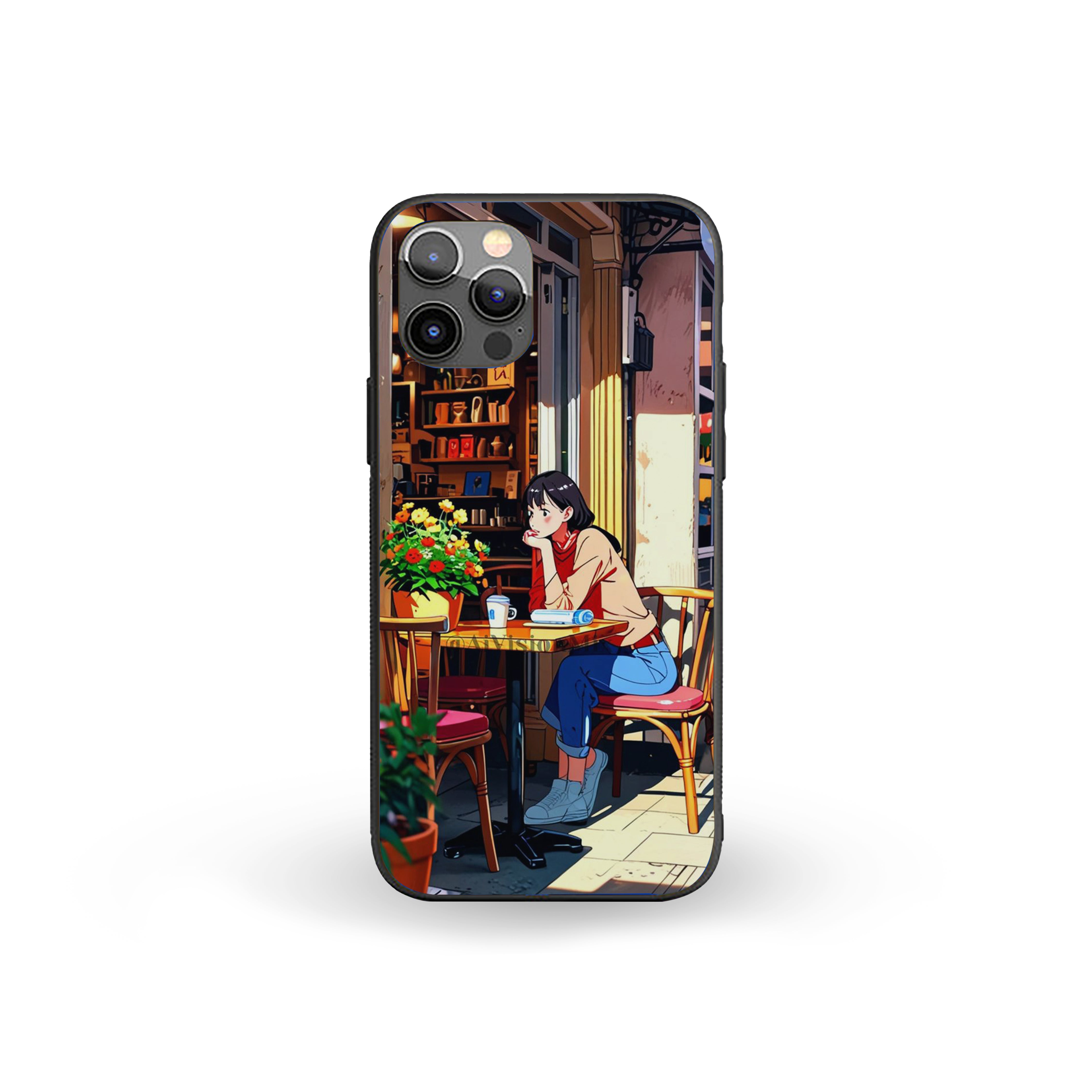 Girl At The Dyning Table Silicone Armored Phone Case