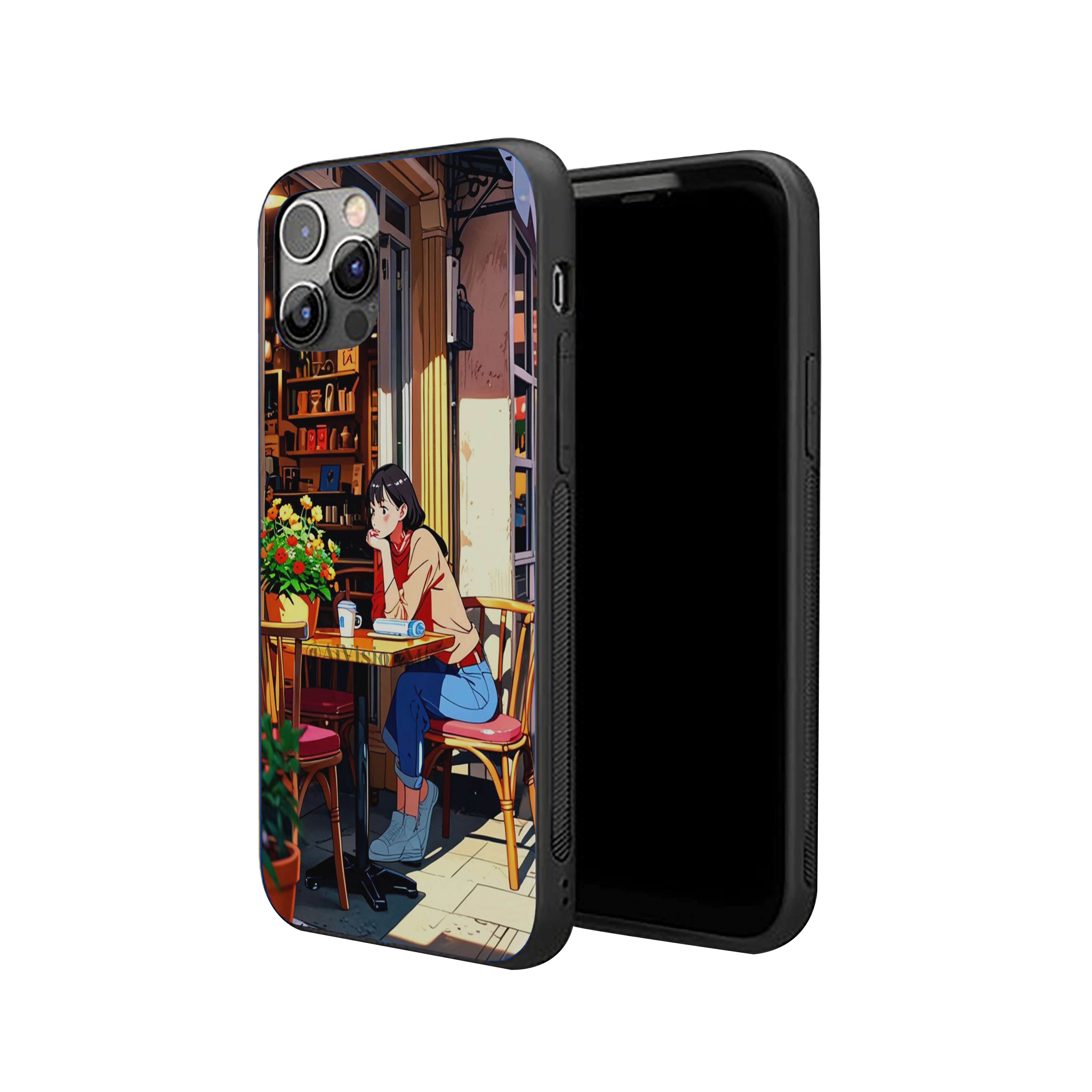 Girl At The Dyning Table Silicone Armored Phone Case