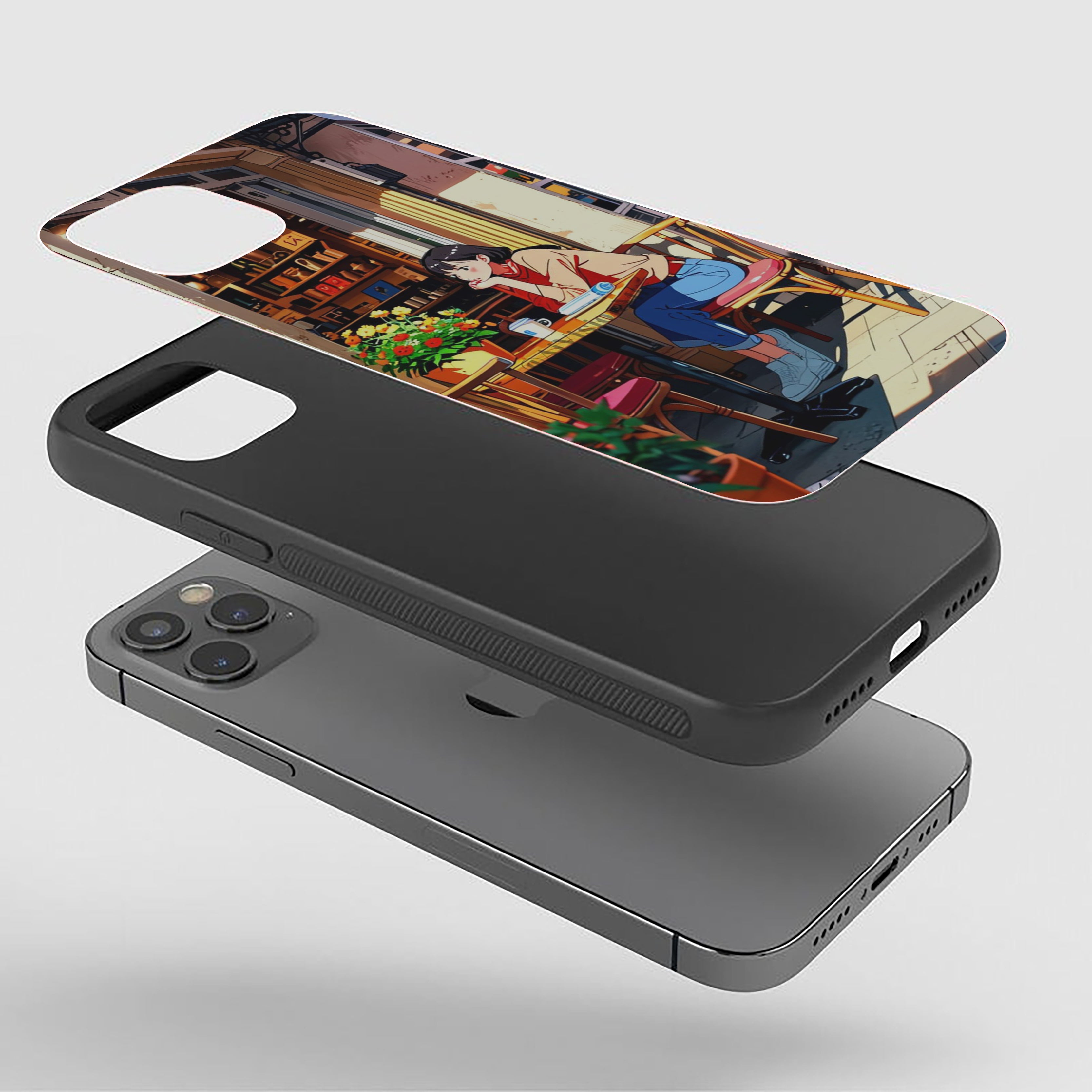 Girl At The Dyning Table Silicone Armored Phone Case